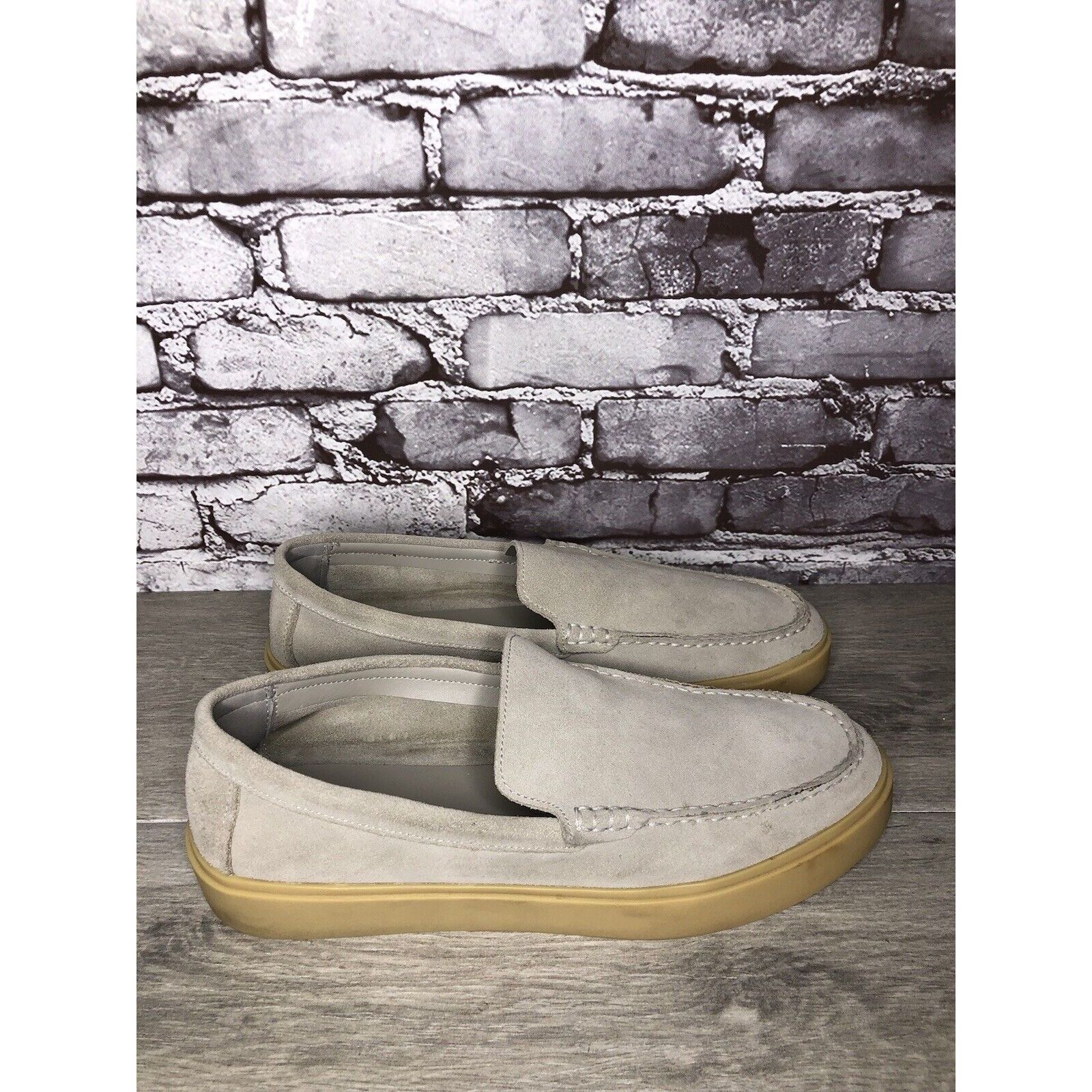 Nordstrom Nordstrom Ortholite NOEZRA-LEA Light Gray Suede Loafers Shoe Size US 11 / EU 44 - 13 Thumbnail