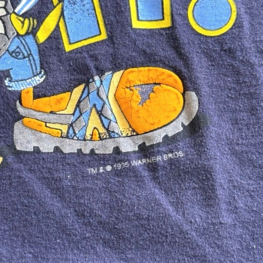 Vintage VINTAGE 90s Looney Tunes Tweety Bird “Deal Wit It!” T-Shirt Womens Large Blue Short Sleeve Regular Pattern Solid Size L / US 10 / IT 46 - 3 Thumbnail