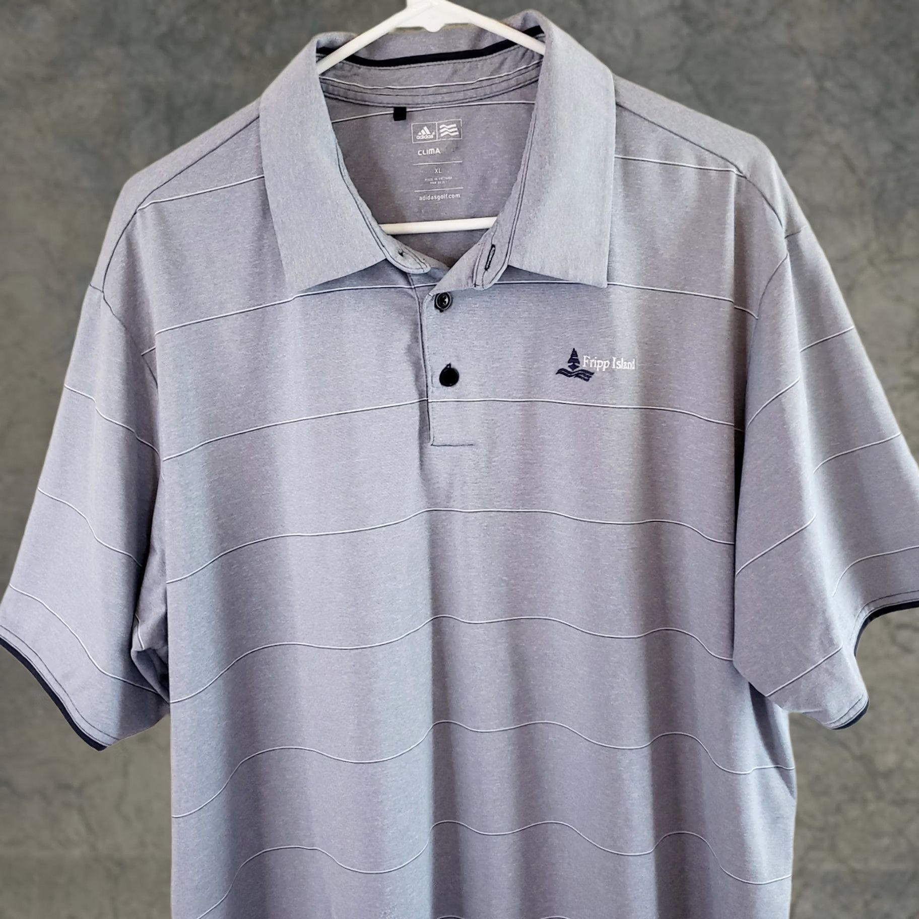 Adidas Adidas Climalite Golf Polo Shirt Mens XL Gray Striped Short Sleeve Collared QB Quick Dry Breathable Moisture Wicking Performance Polo Size US XL / EU 56 / 4 - 1 Thumbnail