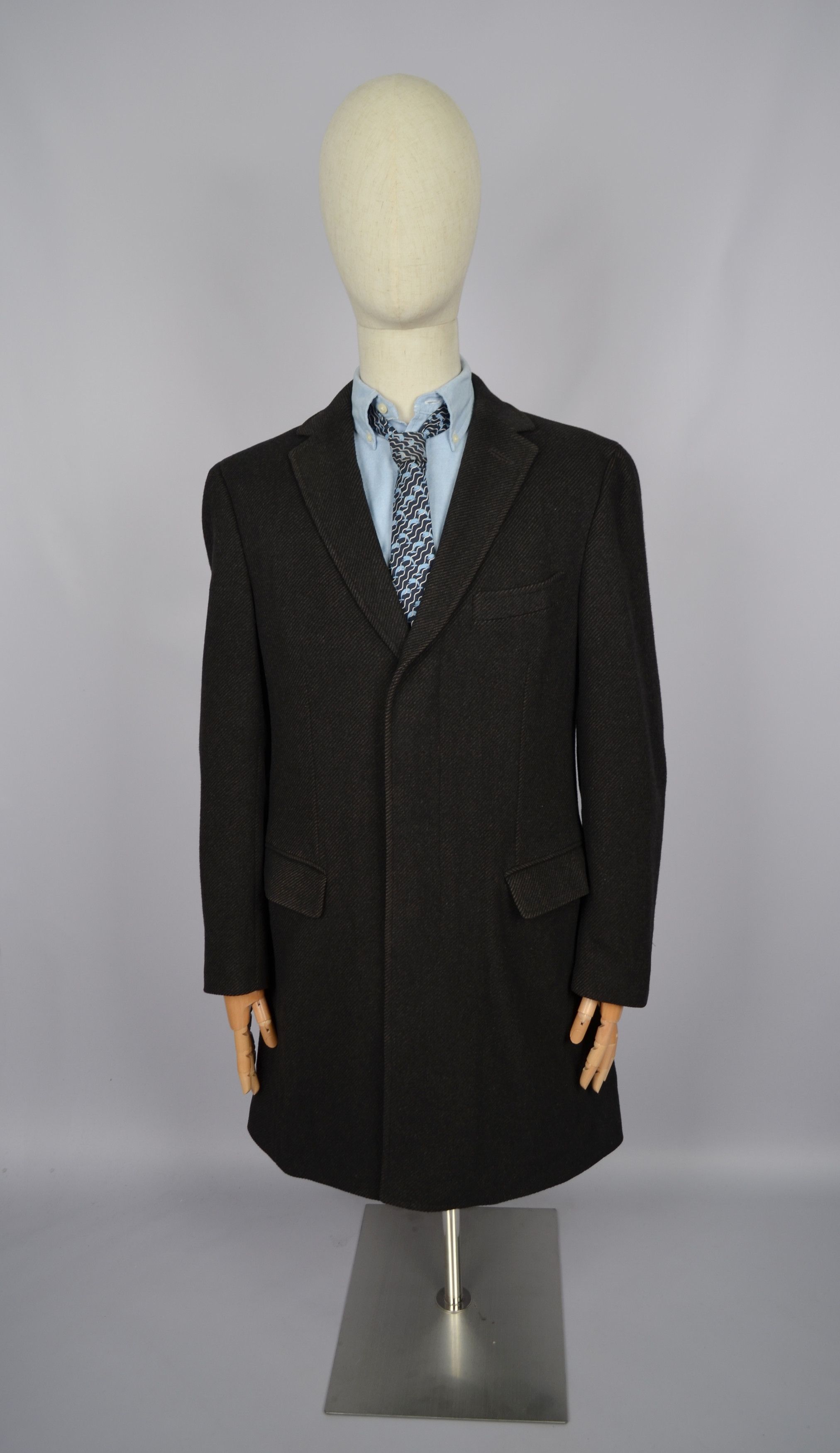 Designer × Z Zegna Z Zegna 100% Wool Black/Brown Pea Car Coat Jacket Sz 50/M Size US M / EU 48-50 / 2 - 1 Thumbnail