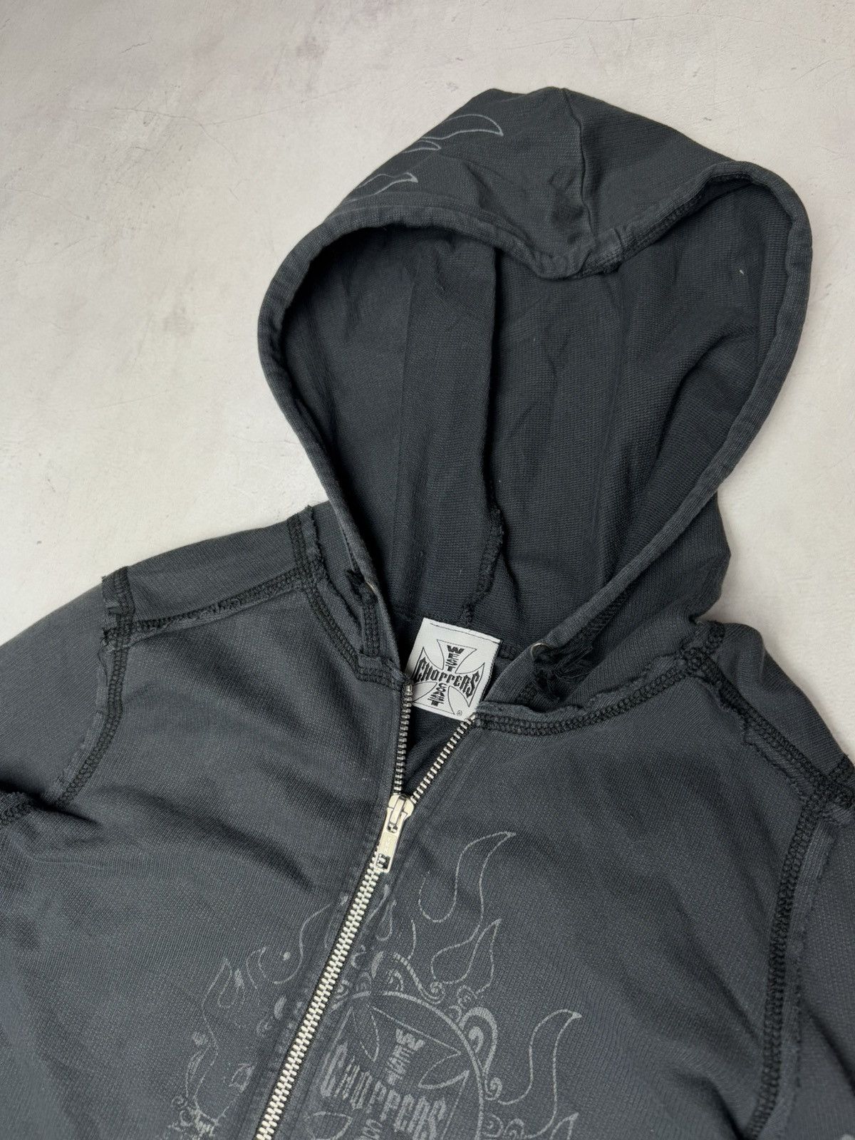 Vintage × West Coast Choppers West Coast Choppers Vintage Big Logo Washed Hoodie Size S / US 4 / IT 40 - 5 Thumbnail
