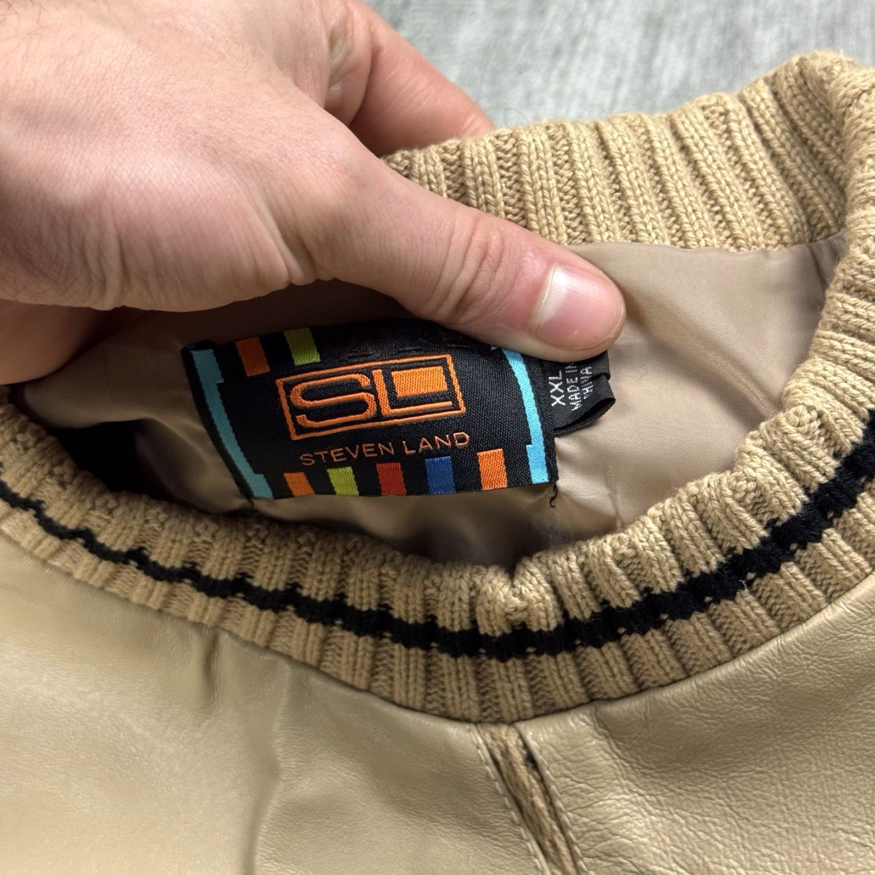 Coogi VINTAGE Steven Land Men Sweater Pullover 2XL Brown 90s Geometric Knit Leather Accent All Seasons Size US XXL / EU 58 / 5 - 3 Thumbnail