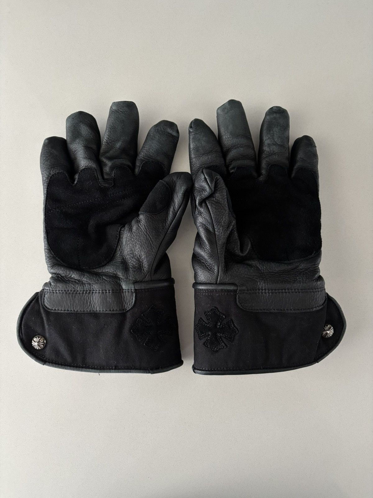 Chrome Hearts Chrome Hearts Plus Patch Leather Moto Gloves Size ONE SIZE - 3 Thumbnail