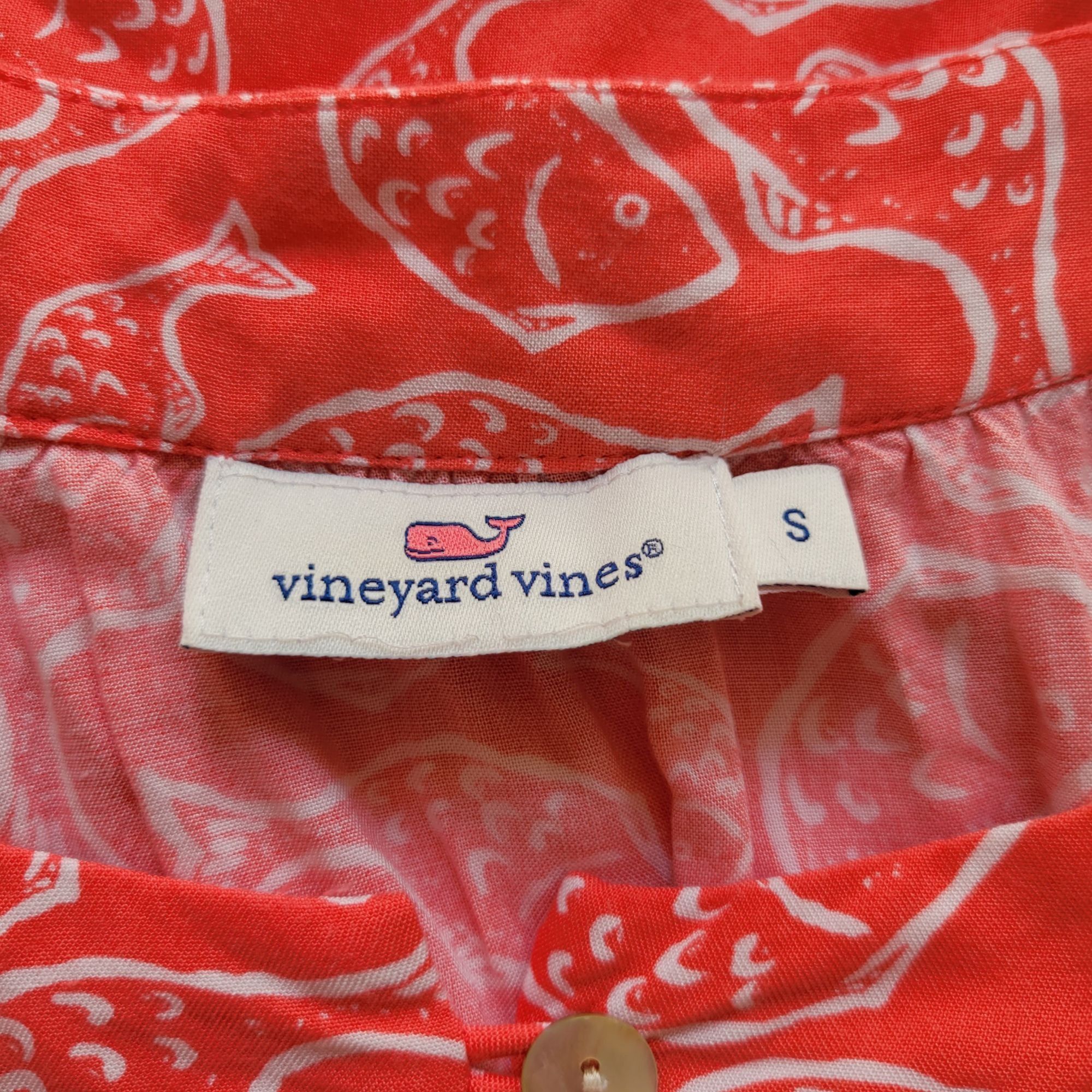 Vineyard Vines Vineyard Vines Fish Print Blouse S Top Pink White Summer Size S / US 4 / IT 40 - 5 Thumbnail