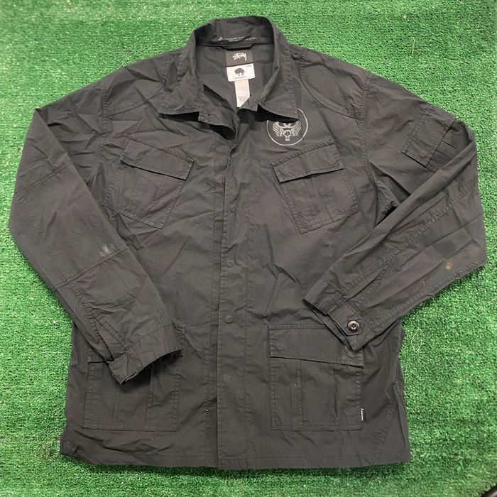 Vintage Stussy Ready and Forward Black Button Up Field Shirt