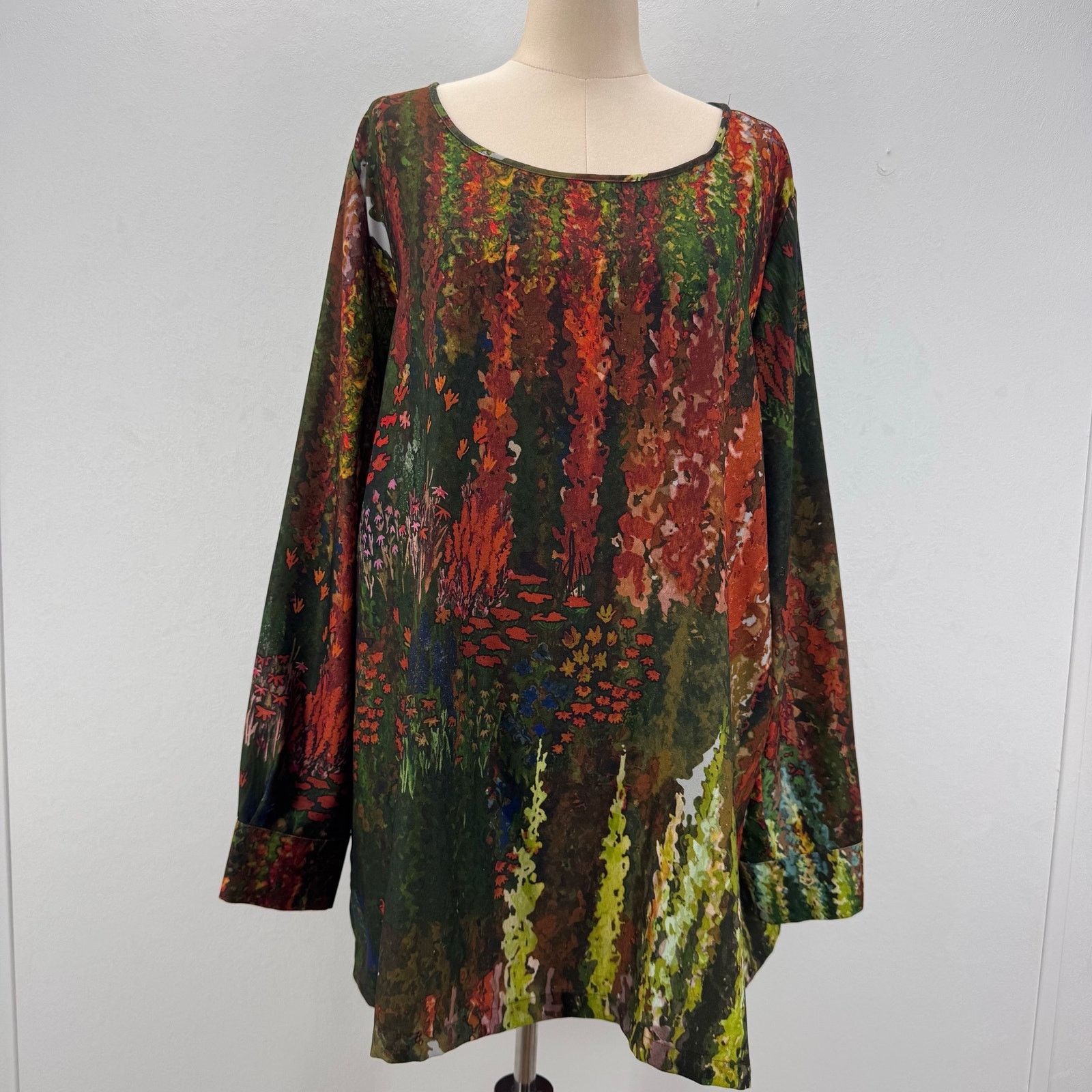 Marina Rinaldi Marina Rinaldi Nature Abstract Long Sleeve Blouse Plus sz 22 Size 3XL / US 20-22 - 2 Thumbnail