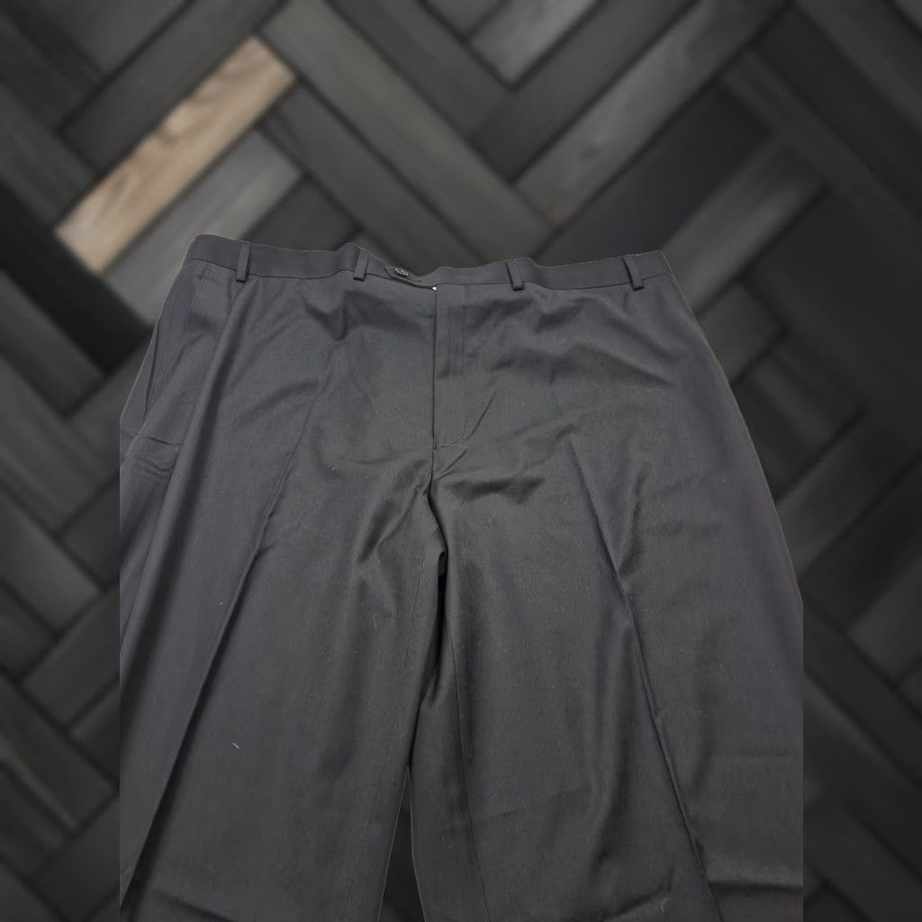 Ralph Lauren Lauren Ralph Lauren Dress Pants Mens 46x36 Black Poly Rayon Flat Front NWT Size US 30 / EU 46 - 1 Thumbnail
