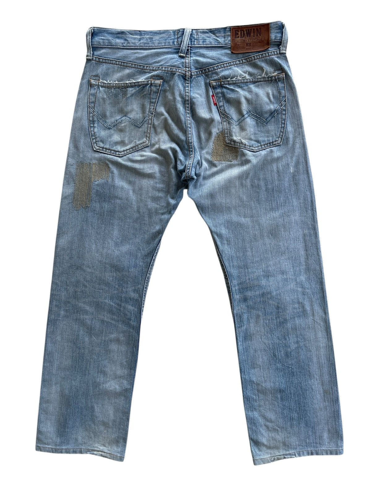 Vintage Vintage Edwin EV Distressed Patchwork Denim Size US 33 - 7 Thumbnail
