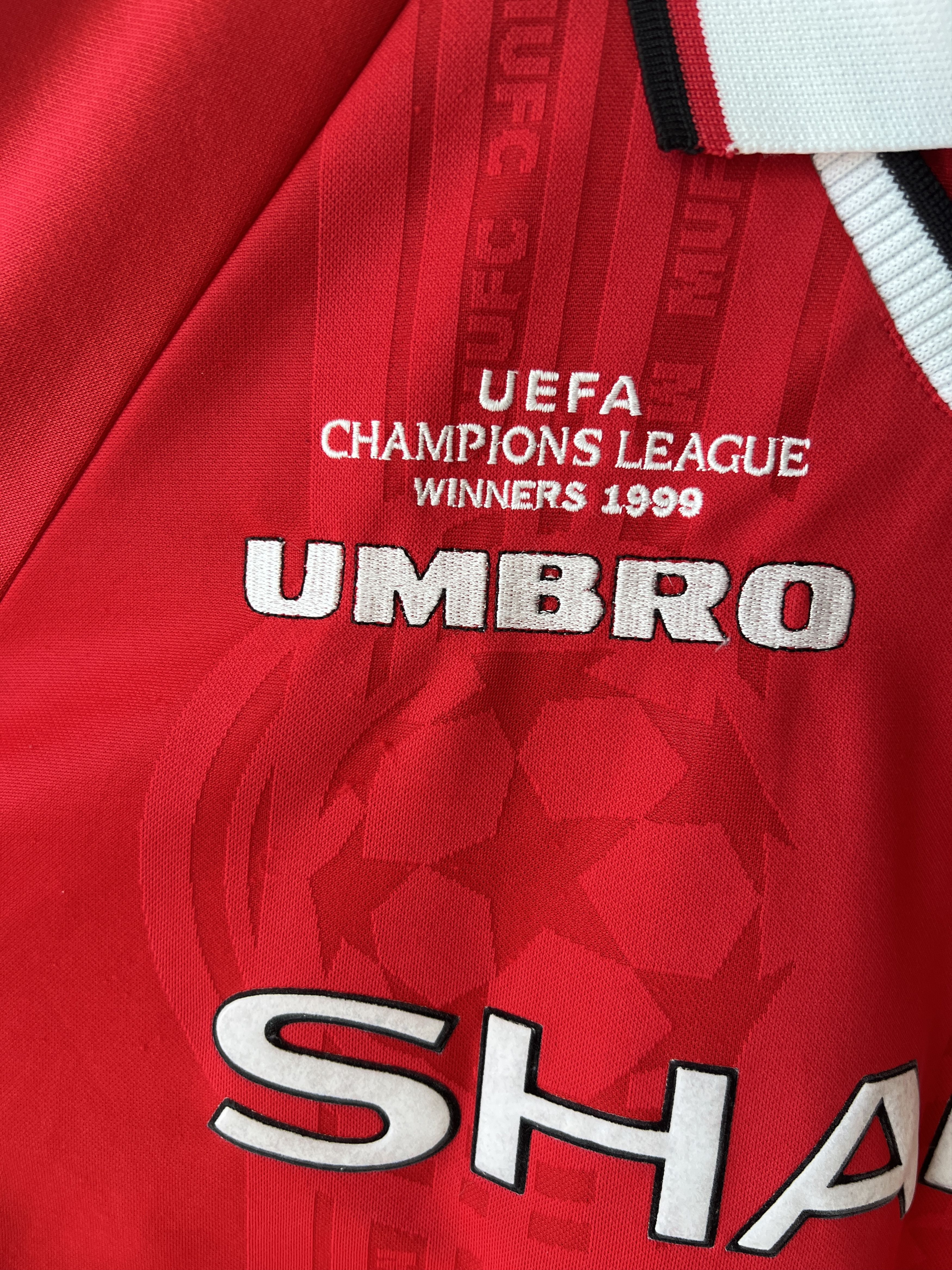 Umbro (L) Manchester United 1999-00 Home CL Winners Kit Beckham #7 Size US L / EU 52-54 / 3 - 7 Thumbnail
