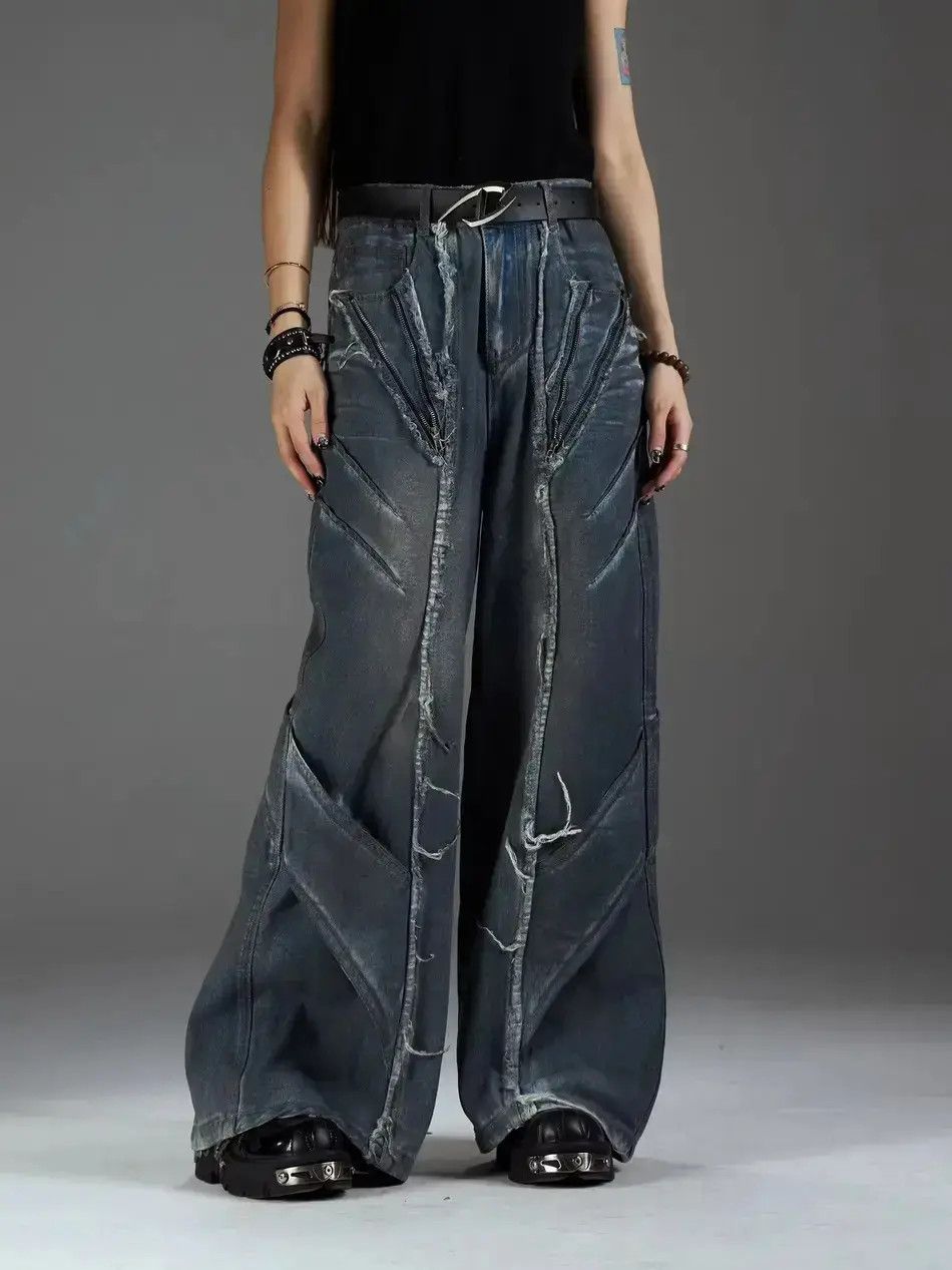Japanese Brand Distressed Washed Deconstructed Patchwork Jeans y2k Pants Size US 32 / EU 48 - 1 Thumbnail
