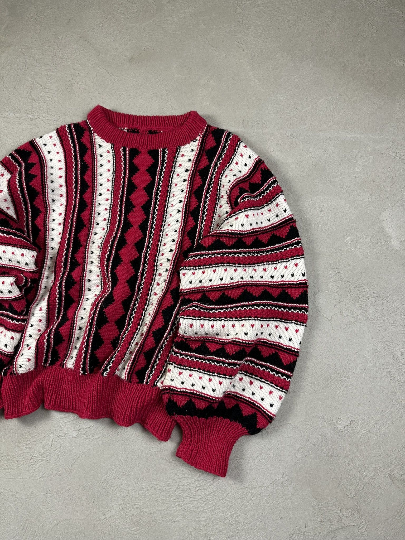 Vintage Vintage 3D Cable Coogi Style Knit Cotton Boxy Sweater Size US L / EU 52-54 / 3 - 4 Thumbnail