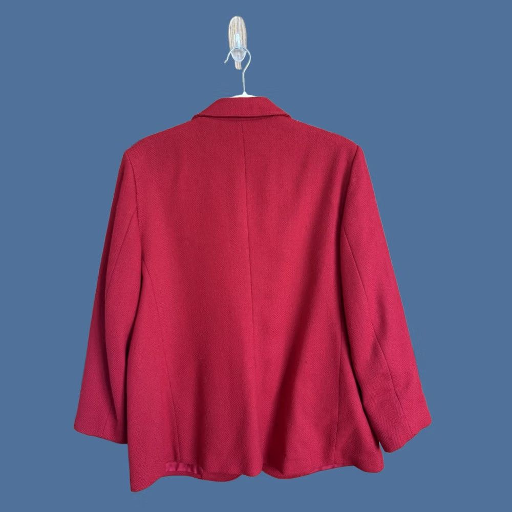Vintage VINTAGE Alfred Dunner Red Blazer Jacket Size 16 Large Classic Wool 1990s Y2K Women Size XXL / US 16-18 / IT 52-54 - 1 Thumbnail
