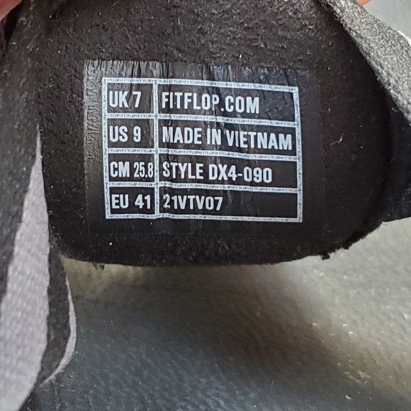 FitFlop Walkstar Black Leather Nylon Flip Flop Sandals 9