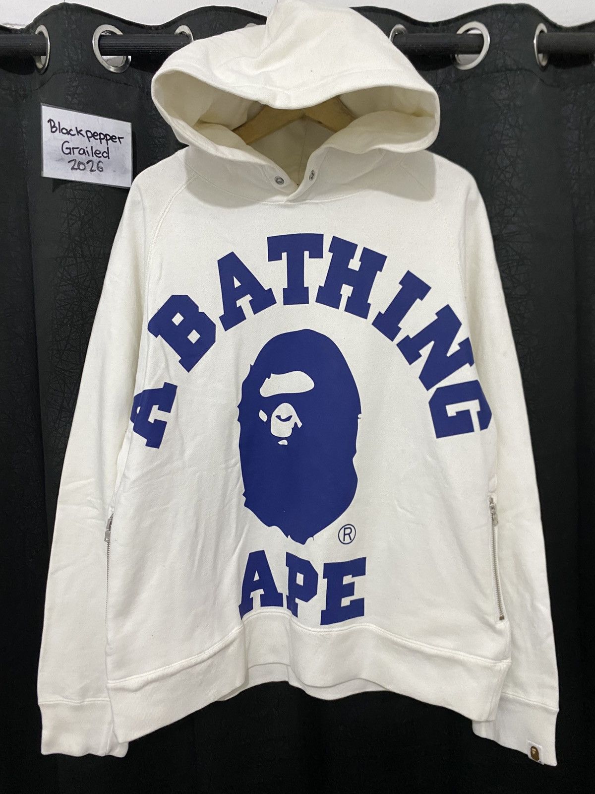 Bape A Bathing Ape Big Logo White Hoodie