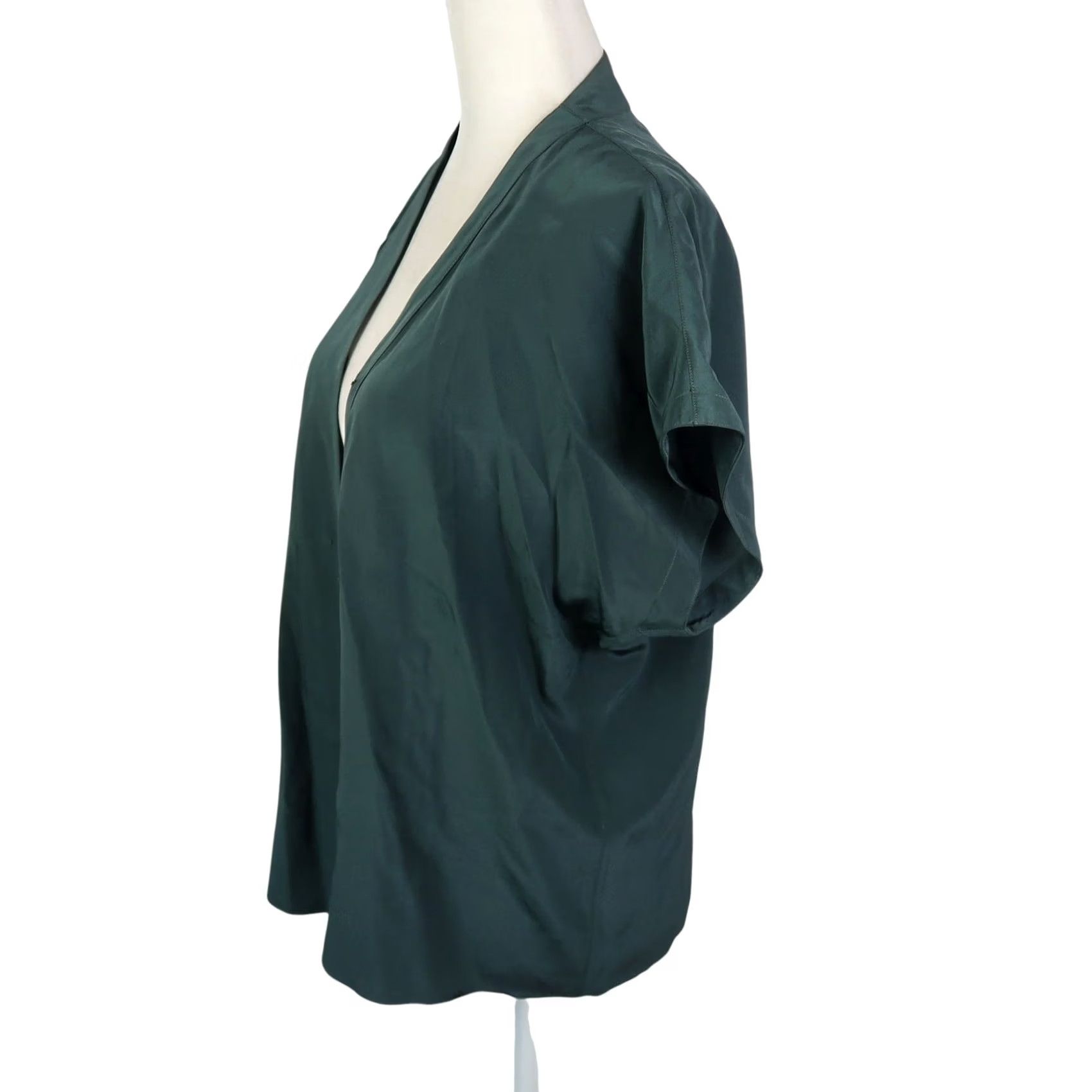 Versace VINTAGE Gianni Versace Blouse Top Dark Green Silk 90s Womens S Size S / US 4 / IT 40 - 2 Thumbnail