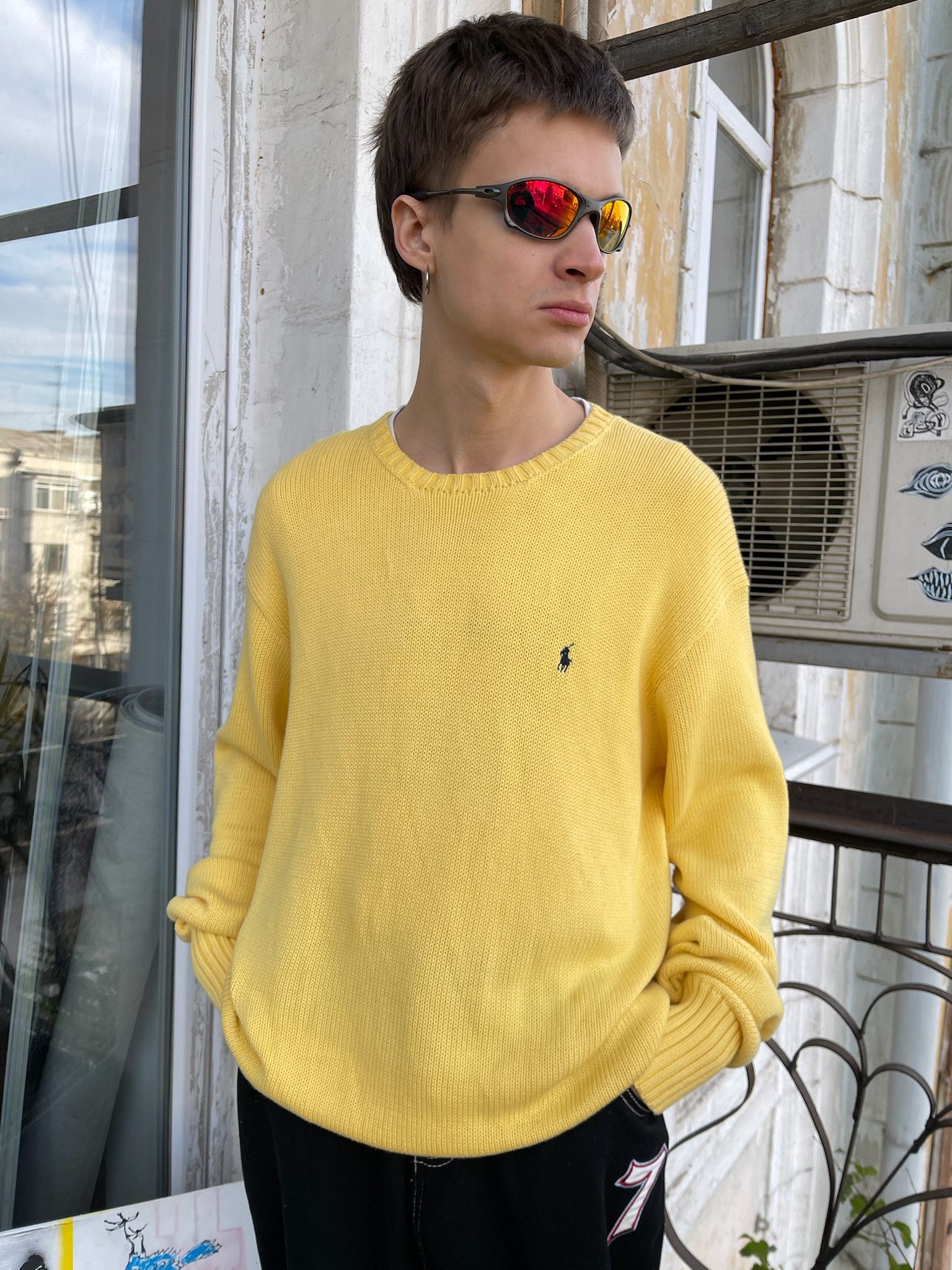 Polo Ralph Lauren Vintage Polo Ralph Lauren Yellow Knit Sweater Size US XL / EU 56 / 4 - 2 Thumbnail