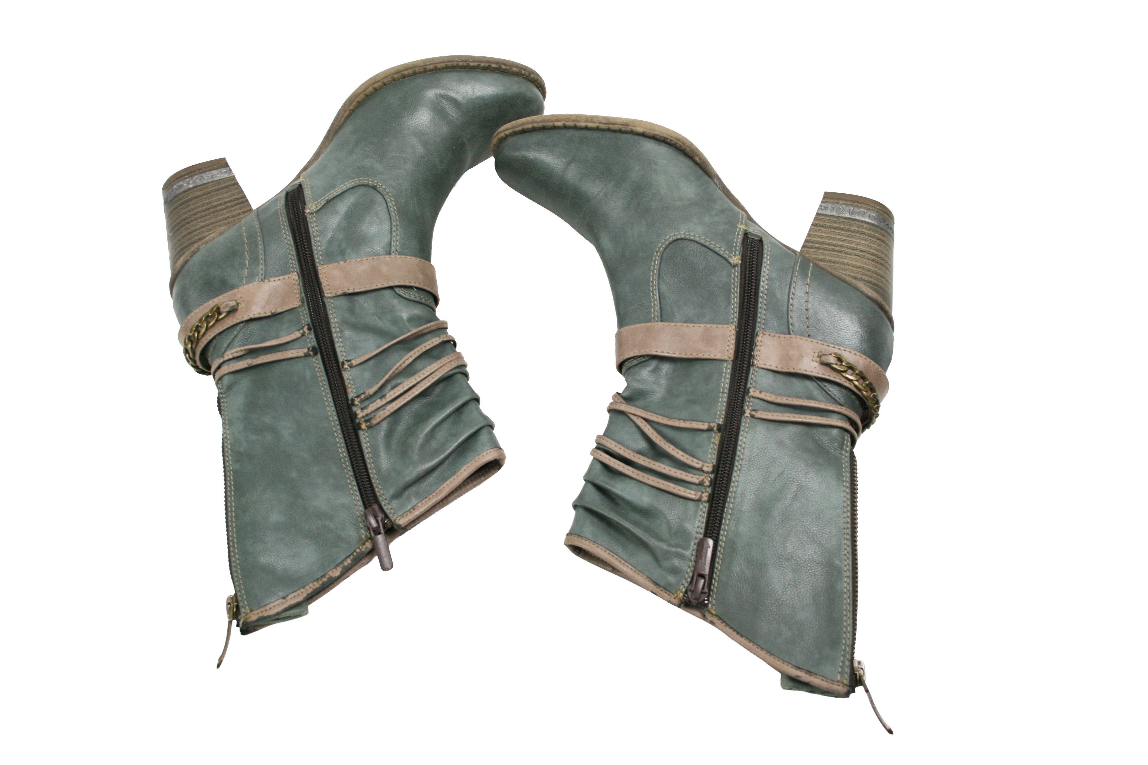 Mustang 00S Y2K Avant Garde Biker Laced Boots Vintage Size US 9 / IT 39 - 12 Thumbnail