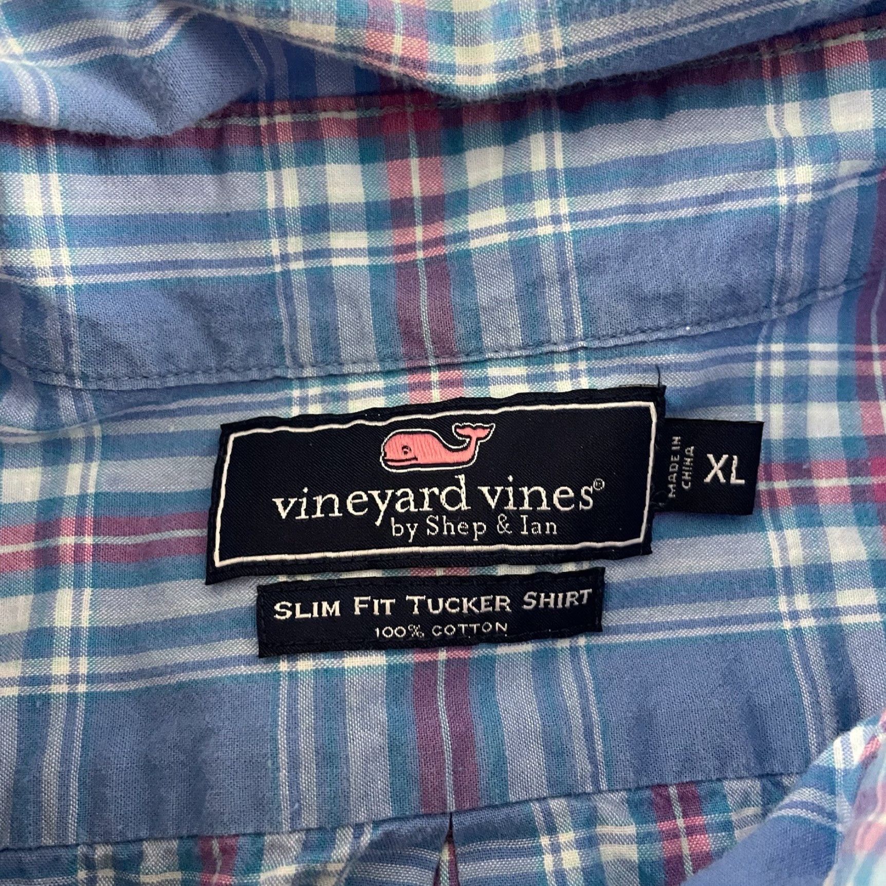 Vineyard Vines Vineyard Vines Slim Tucker Plaid Long Sleeve Button-Up Shirt XL Blue Mens Size US XL / EU 56 / 4 - 3 Thumbnail