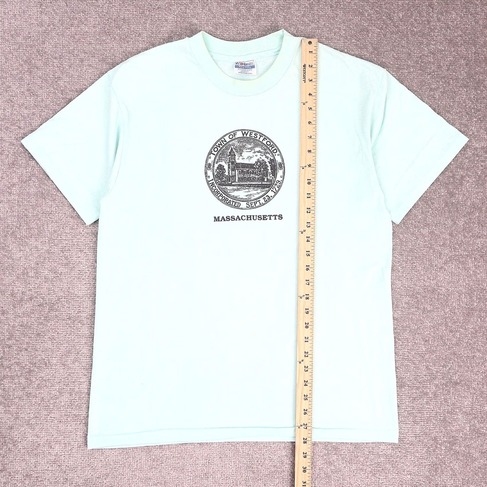 Vintage VINTAGE USA Westford Massachusetts T-Shirt Large Blue Short Sleeve 80s 90s Mens Size US L / EU 52-54 / 3 - 3 Thumbnail