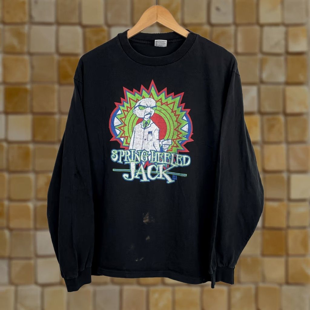 Anvil VINTAGE 90s Spring Heeled Jack Ska Punk Long Sleeve Shirt XL Black Mens Size US XL / EU 56 / 4 - 1 Thumbnail