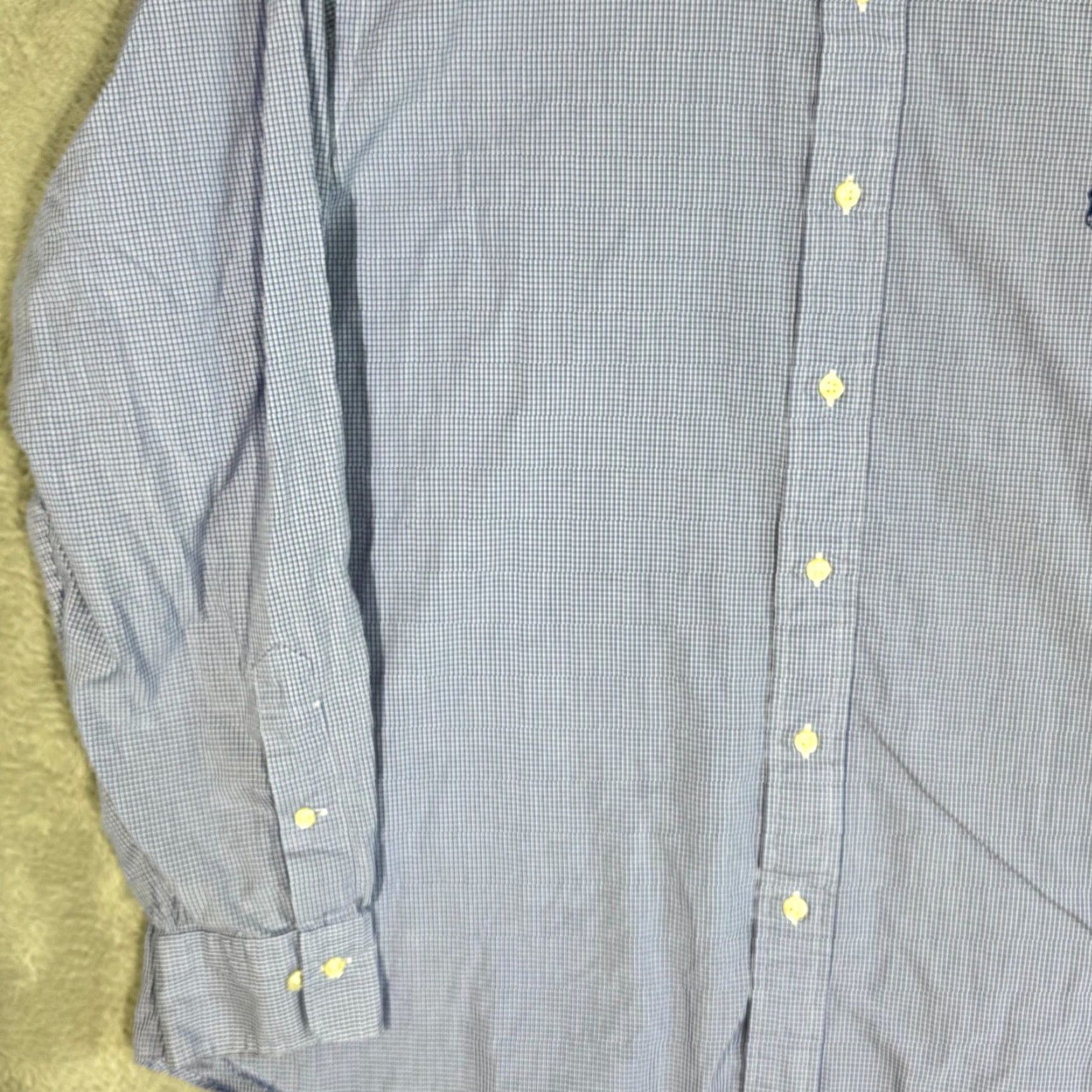 Polo Ralph Lauren Polo Ralph Lauren Andrew Men’s Dress Shirt Blue 100% Cotton Dress Shirt Andrew Classic Tailored Long Sleeve Button Front Cuffs Barrel Cuff Mens XS-XXL Size 46R - 3 Thumbnail