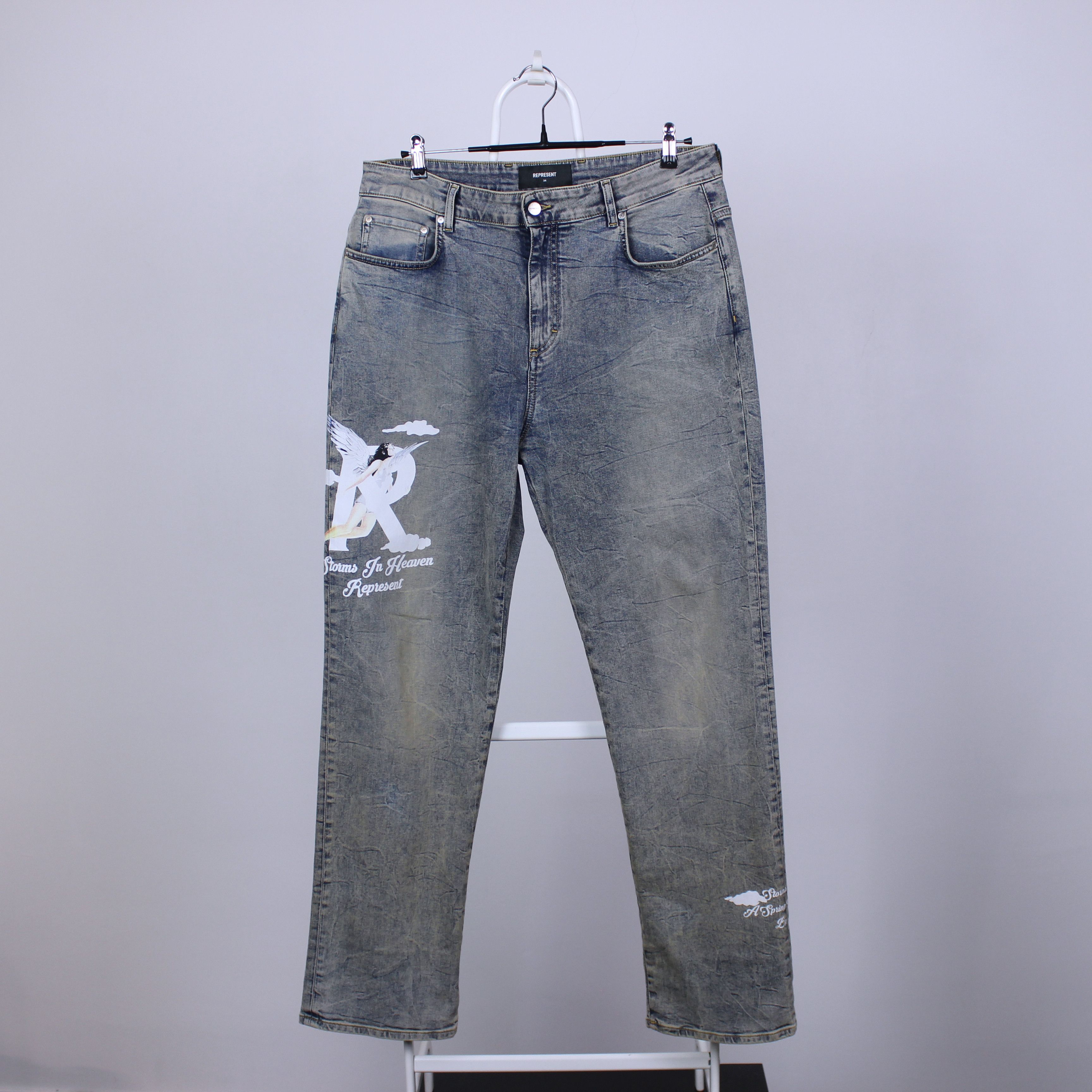 Represent Clo. SS23 REPRESENT STORMS IN HEAVEAN JEANS 34 Size US 34 / EU 50 - 3 Thumbnail