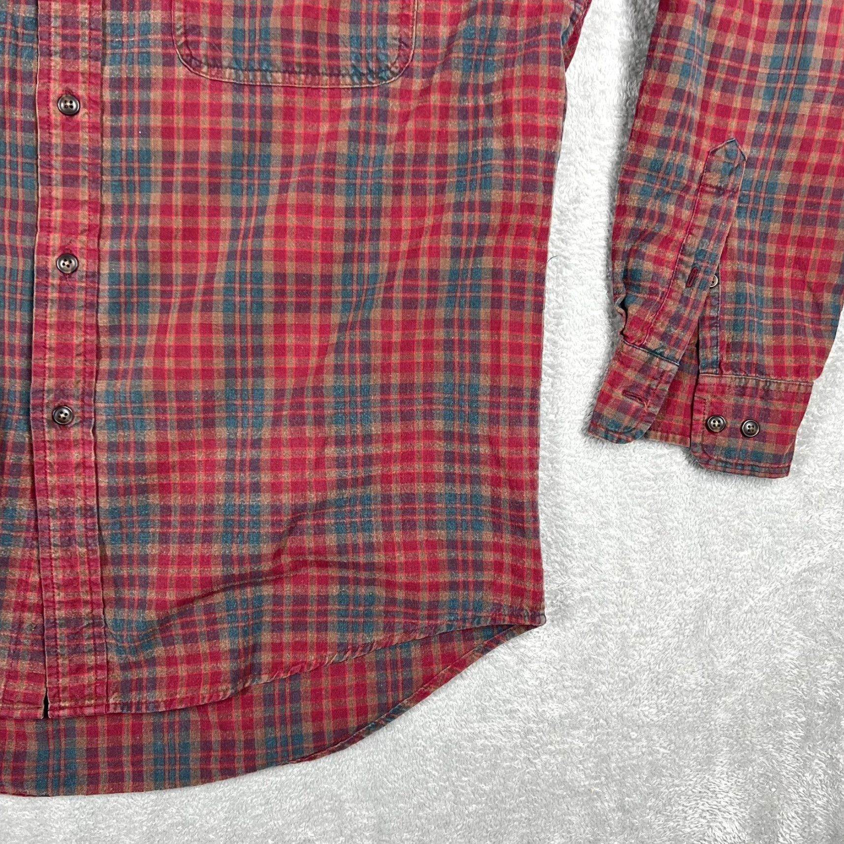 Gap Gap Button-Up Shirt Mens L Long Sleeve Plaid Flannel Red Multicolor Pocket Casual Outdoor Fall Winter EUC Size US L / EU 52-54 / 3 - 2 Thumbnail