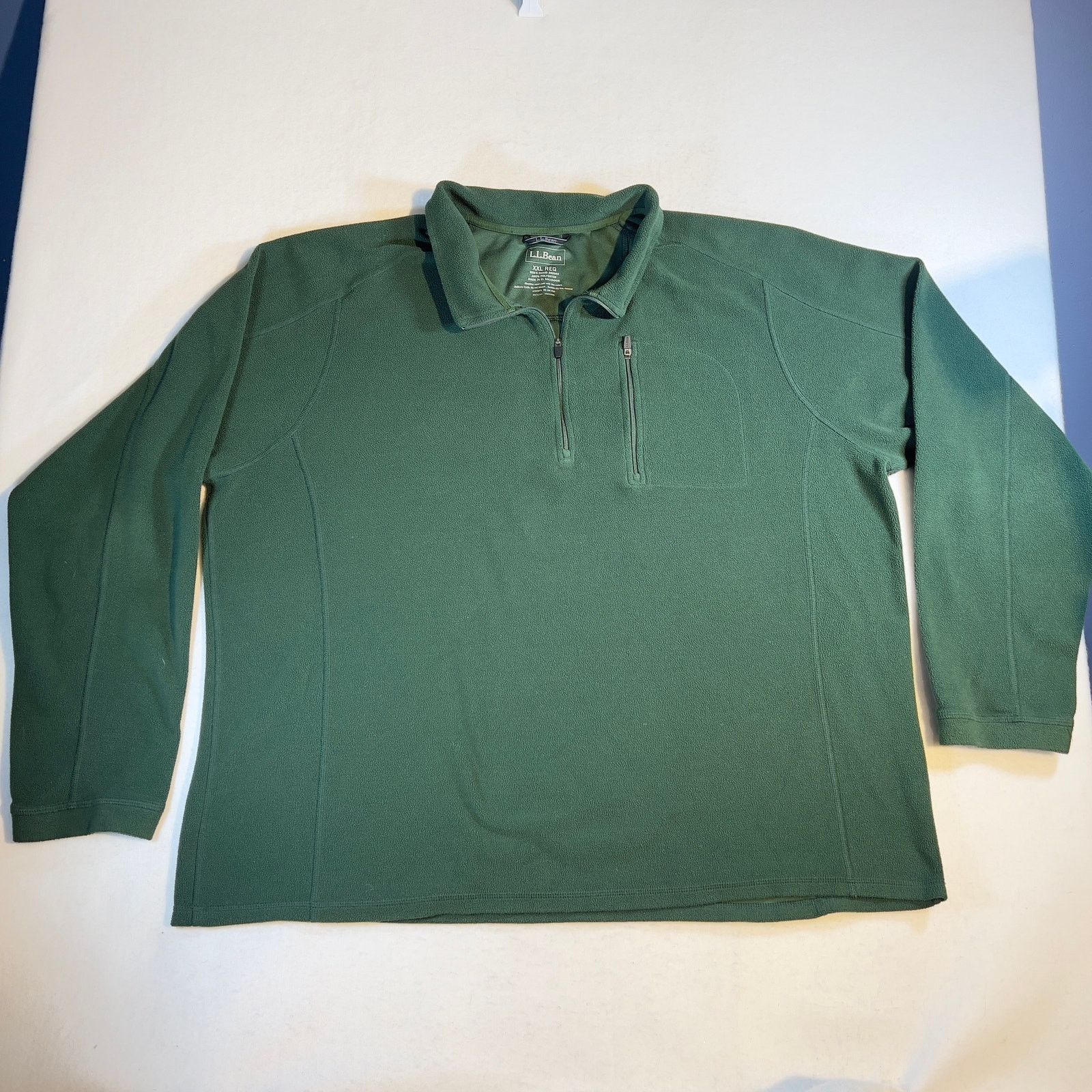L.L. Bean L.L. Bean Micro Fleece 1/4 Zip Top Mens XXL Reg Hunter Green Size US XXL / EU 58 / 5 - 1 Thumbnail