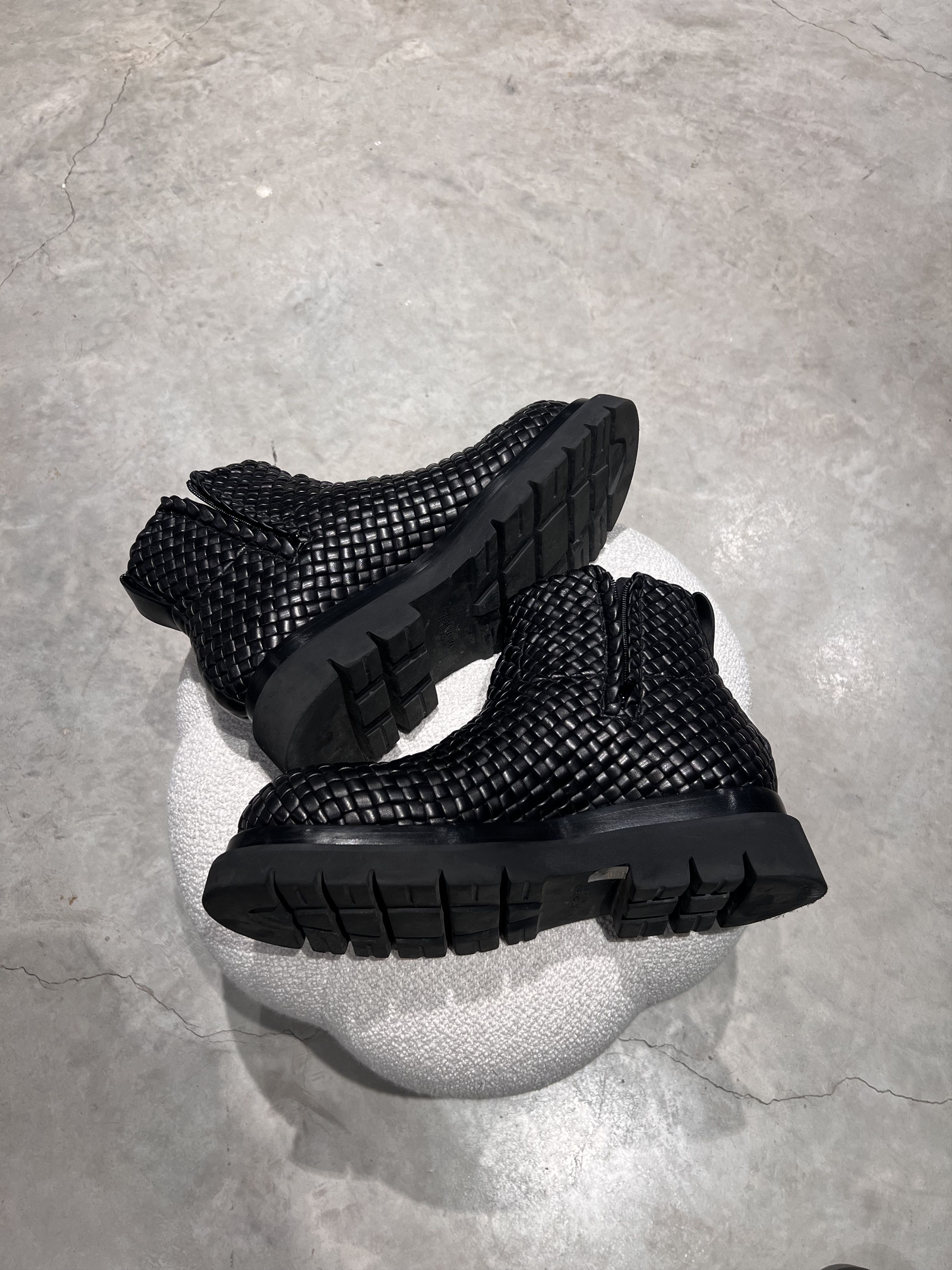Bottega Veneta Bottega Woven Leather Boots Size US 12.5 / EU 45-46 - 3 Thumbnail