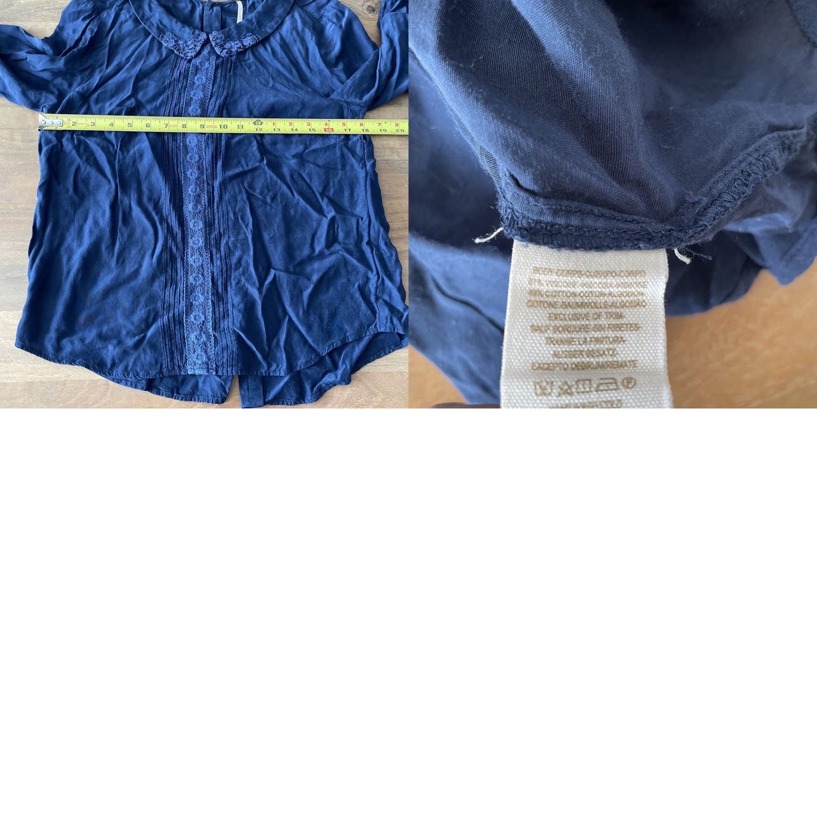 Free People Free People Blouse Shirt Women M Blue Embroidered Bohemian Tunic Long Sleeve Button Open Back Strait Casual Party/Cocktail Travel Size M / US 6-8 / IT 42-44 - 8 Thumbnail