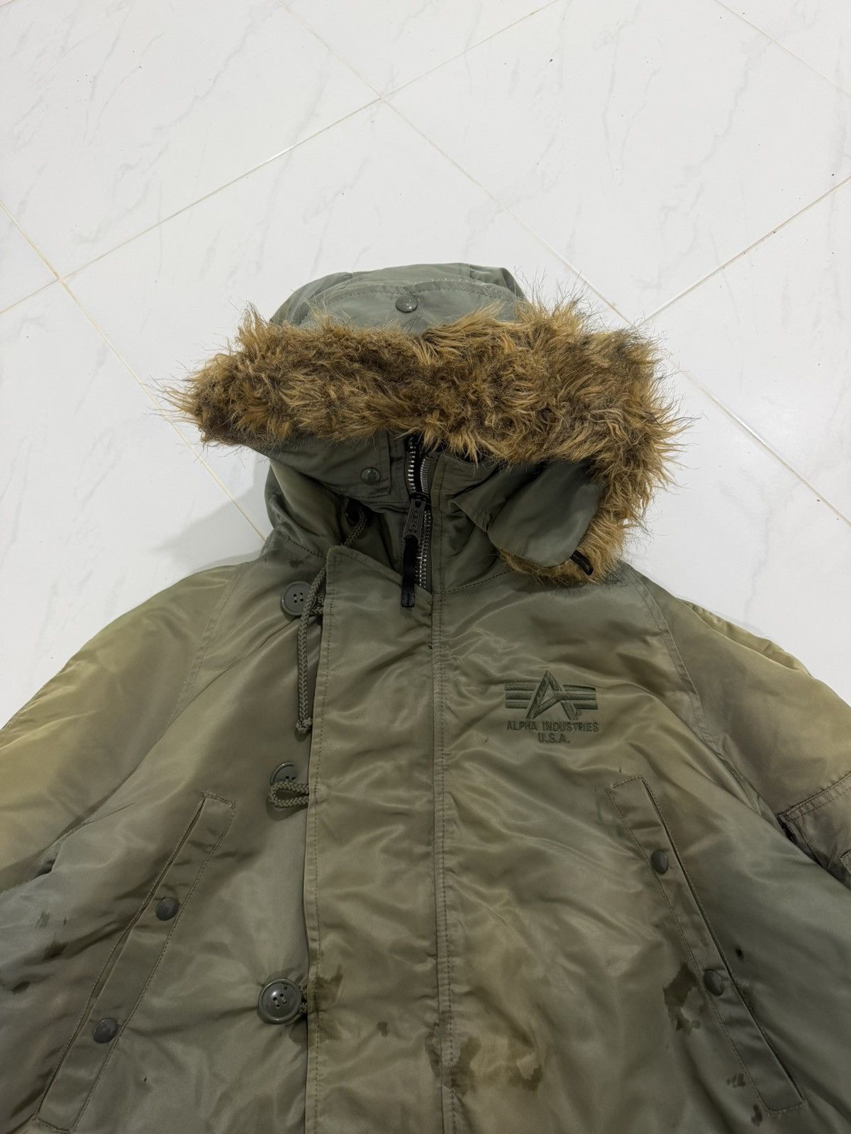 Alpha Industries Steal🔥 Vintage Sun Fade ALPHA INDUSTRIES Parka Bomber Jacket Size US M / EU 48-50 / 2 - 4 Thumbnail