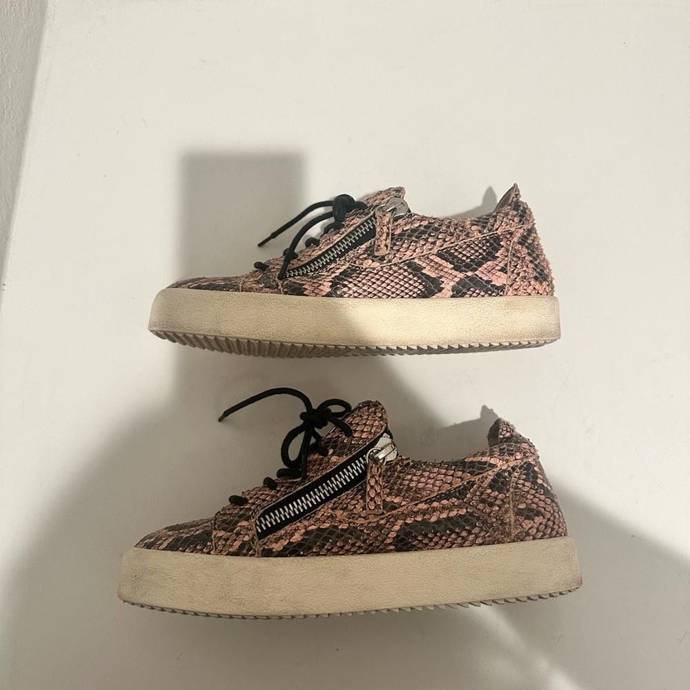 Giuseppe Zanotti Giuseppe Zanotti Leather Sneaker Rose Pink Snake Print EU 38 Size US 7 / IT 37 - 12 Thumbnail