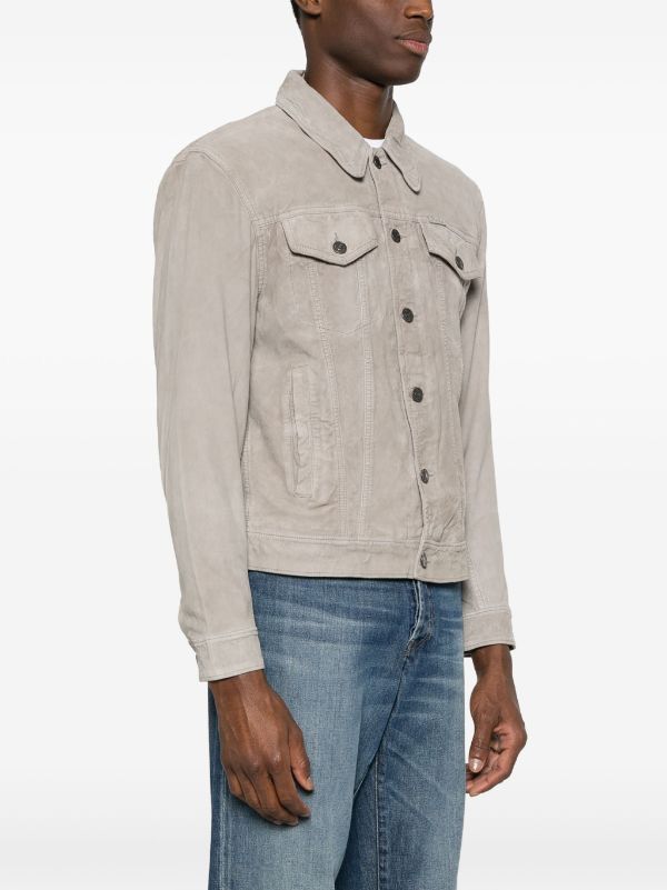 Polo Ralph Lauren Polo Ralph Lauren Suede Trucker Jacket In Grey Fog Size XL Size US XL / EU 56 / 4 - 3 Thumbnail