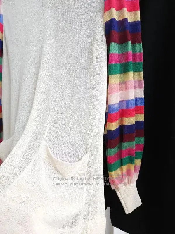 Chanel Chanel Multicolor Striped V-Neck Long Sleeve Sweater . Size S / US 4 / IT 40 - 4 Thumbnail