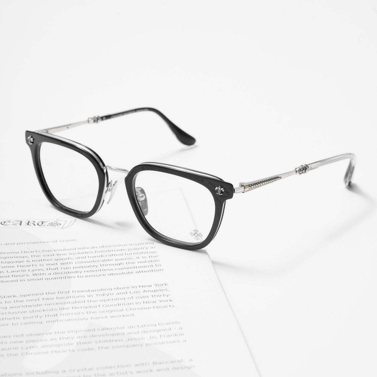 Chrome Hearts CHROME HEARTS STRAPADICTOME BLACK/SHINY SILVER GLASSES Size ONE SIZE - 1 Thumbnail