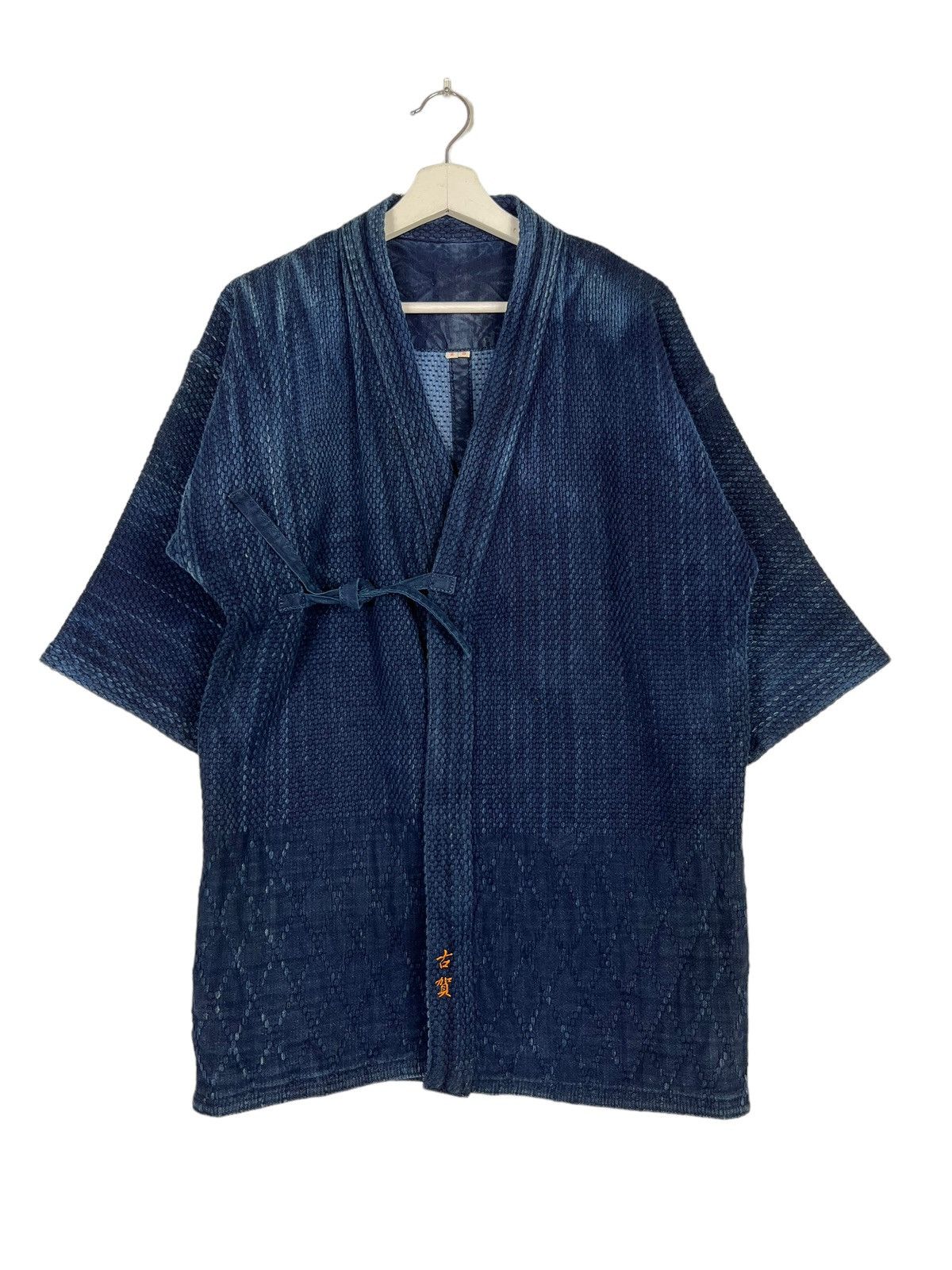 Indigo × Japanese Brand 🔥 VINTAGE 60s INDIGO KENDO CARDIGAN JACKET Size US M / EU 48-50 / 2 - 1 Thumbnail