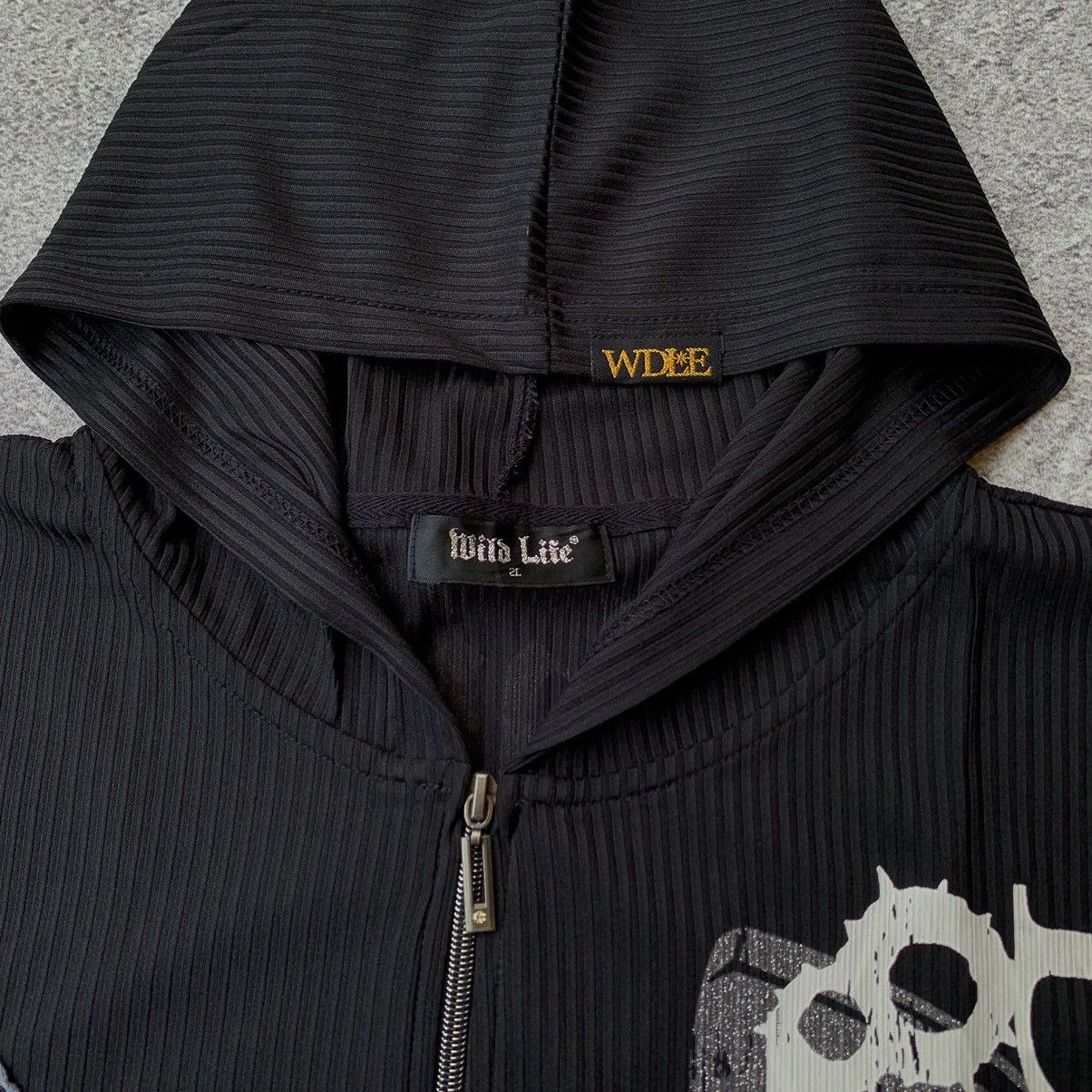Japanese Brand Wild Life Y2k Punk Skull ziphoodie - ifsixwasnine lgb style Size US XXL / EU 58 / 5 - 6 Thumbnail