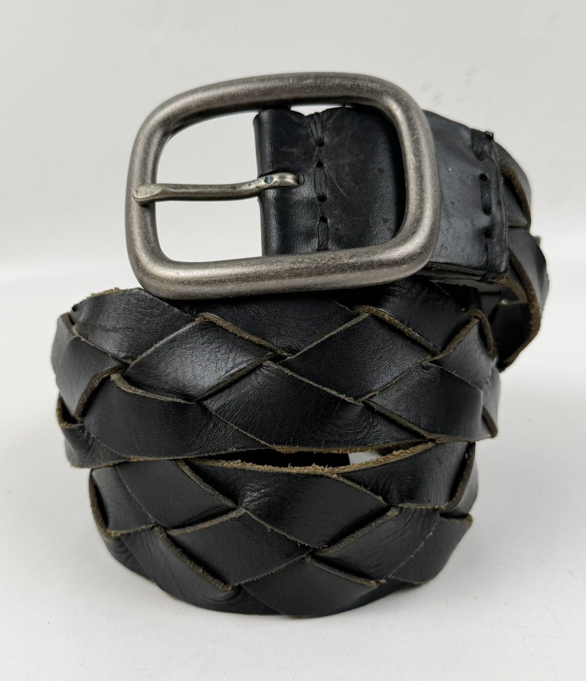 Japanese Brand rare design leather belt tc54 Size 32 - 1 Thumbnail