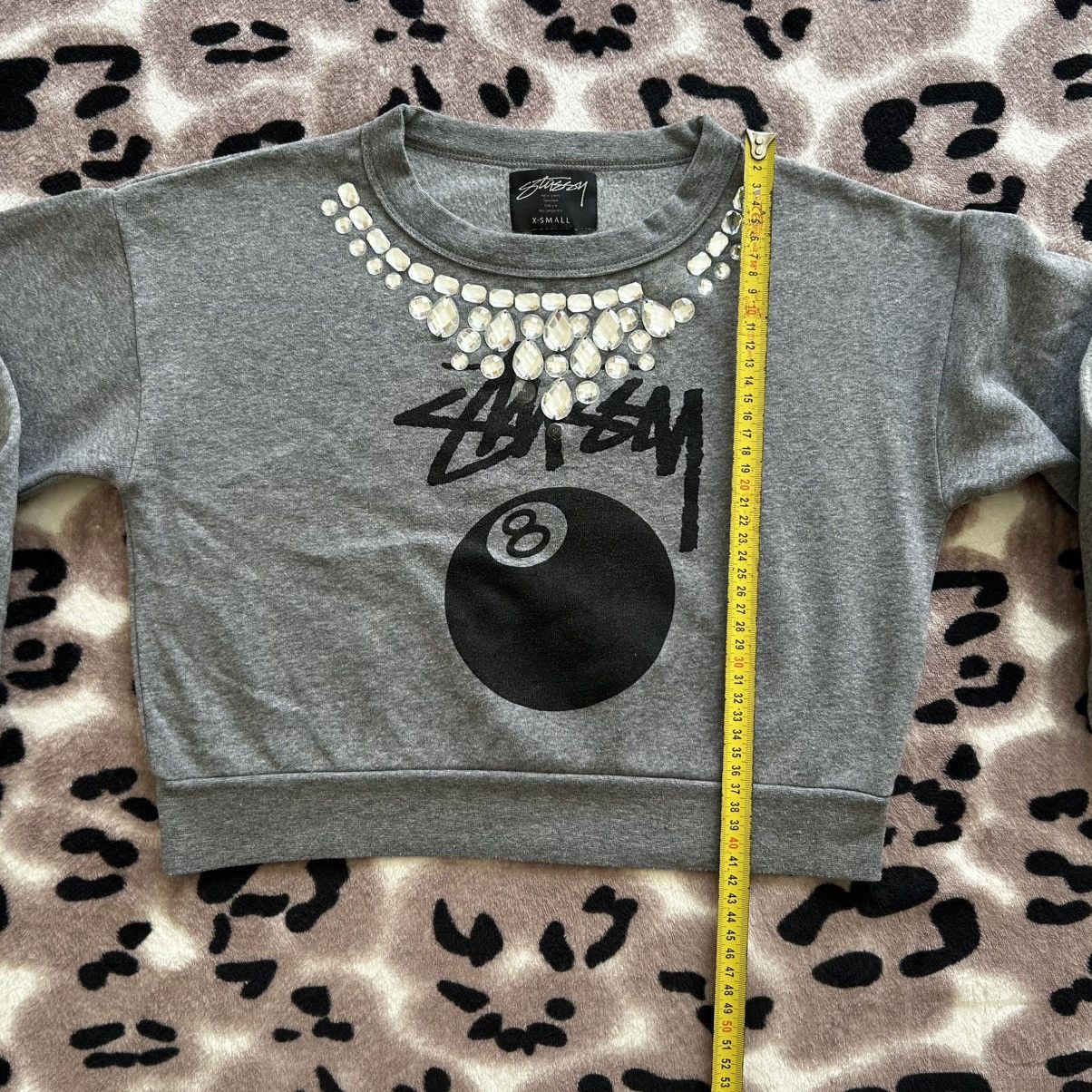 Stussy Authentic Stussy Vintange Y2K 8 Ball Grey Cropped Sweatshirt Size XS / US 0-2 / IT 36-38 - 9 Thumbnail