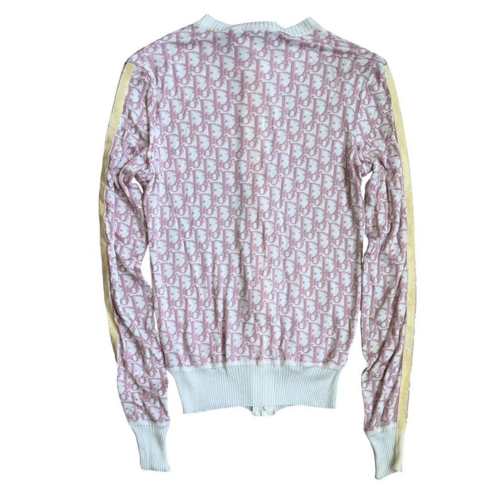 Dior Christian Dior Trotter Zip-Up Knit Cardigan Light Pink Size XS / US 0-2 / IT 36-38 - 7 Thumbnail