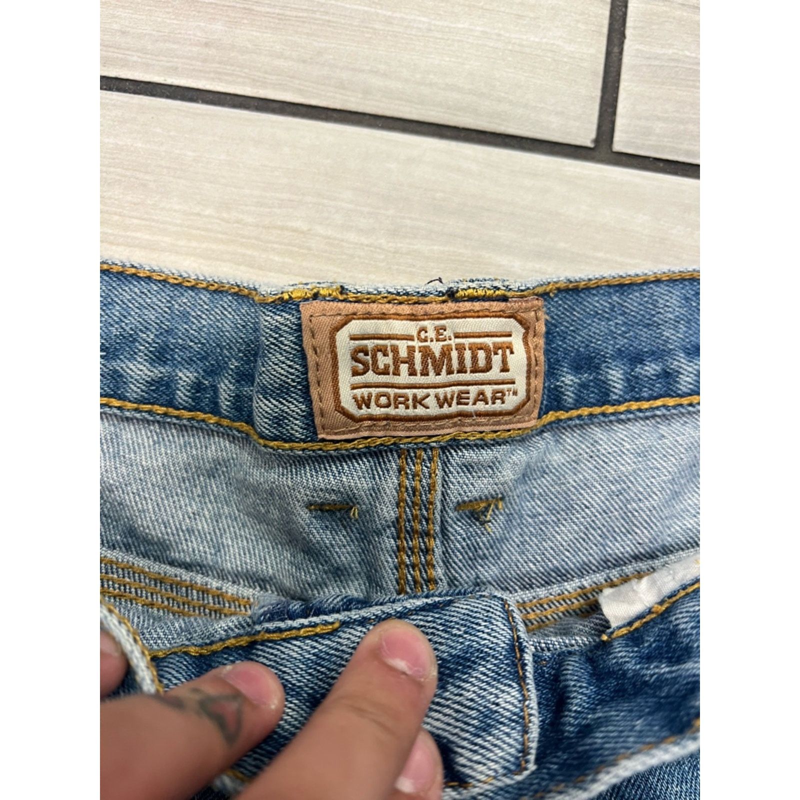 SCHMIDT Vintage Schmidt Workwear Carpenter Denim Jean shorts Size US 38 / EU 54 - 4 Thumbnail