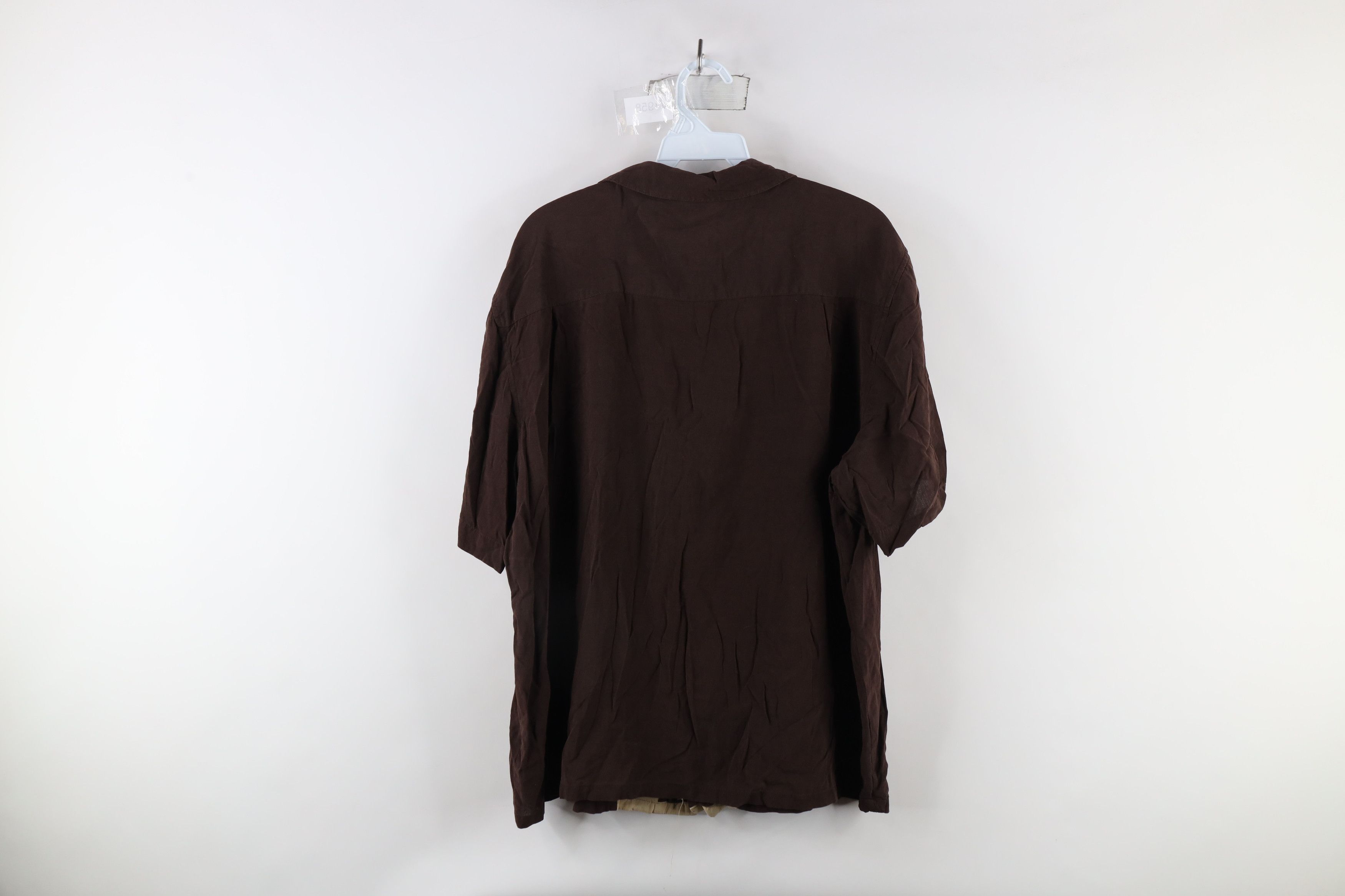 Vintage Vintage 90s Rockabilly Panel Camp Collar Button Shirt Brown Size US XL / EU 56 / 4 - 7 Thumbnail