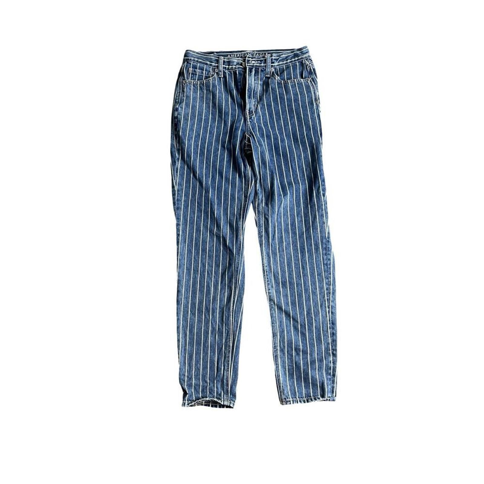 American Eagle Outfitters American Eagle Women's High-Waisted Striped Jeans Size 27" / US 4 / IT 40 - 5 Thumbnail