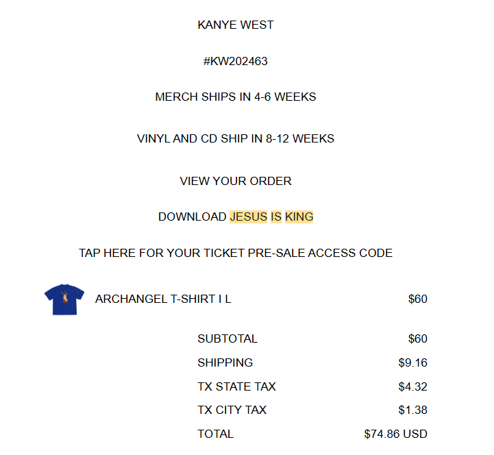 Kanye West *RARE* Kanye West Archangel T-shirt Size US L / EU 52-54 / 3 - 3 Thumbnail