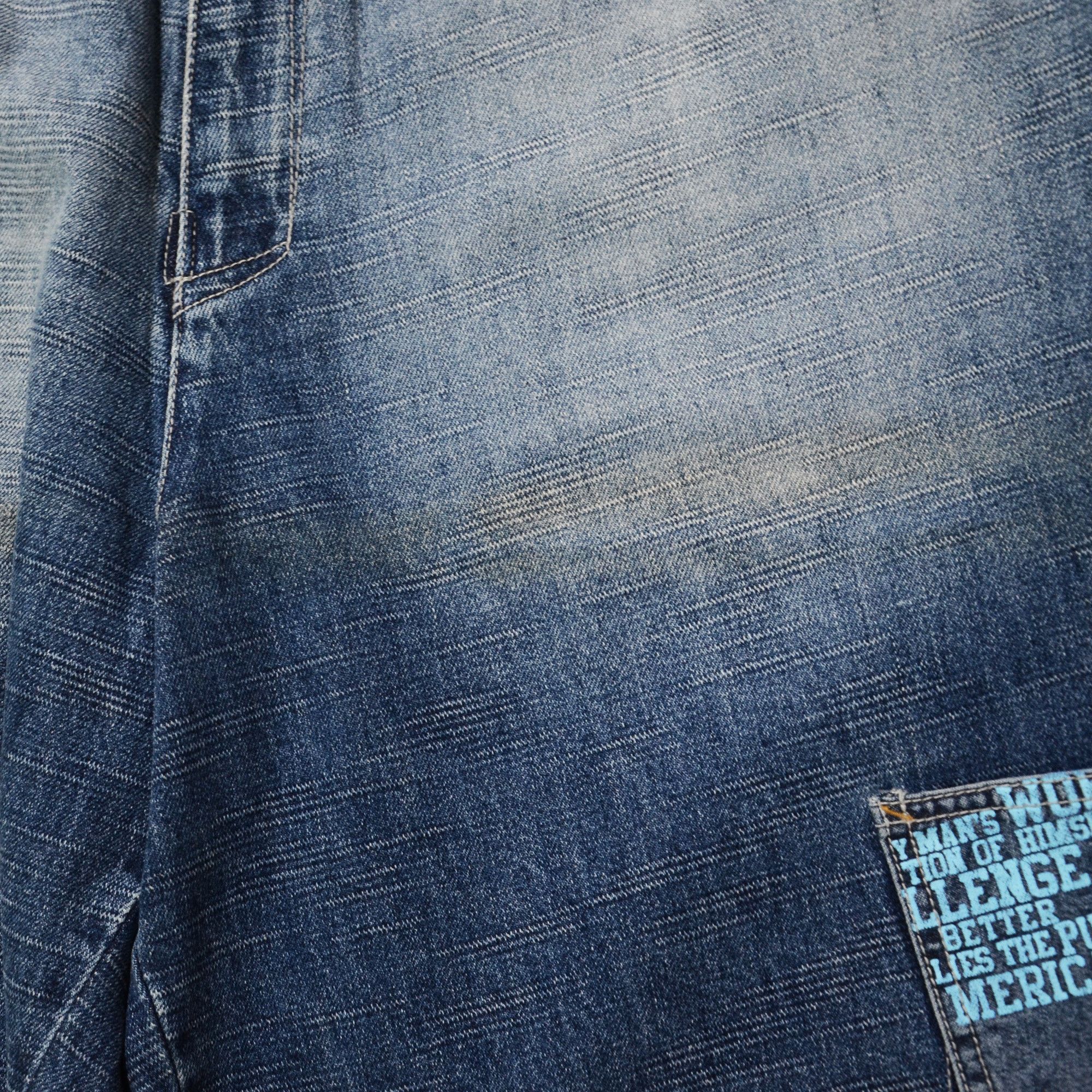 Phat Farm [Folding Color Defects] PF Denim Shorts 90s Streetwear Size US 36 / EU 52 - 13 Thumbnail