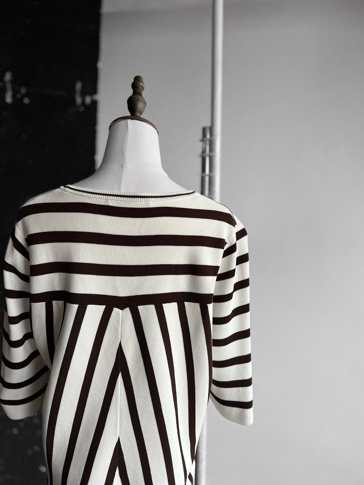 Designer Oui Womens Striped Premium 3/4 Sleeve Jumper Sweater Size M / US 6-8 / IT 42-44 - 4 Thumbnail
