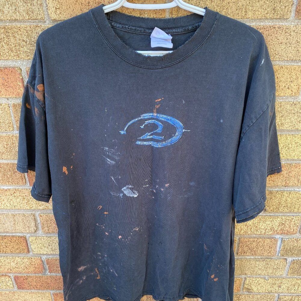 Vintage Vintage Halo 2 Promo T Shirt Video Game XL Black Size US XL / EU 56 / 4 - 3 Thumbnail