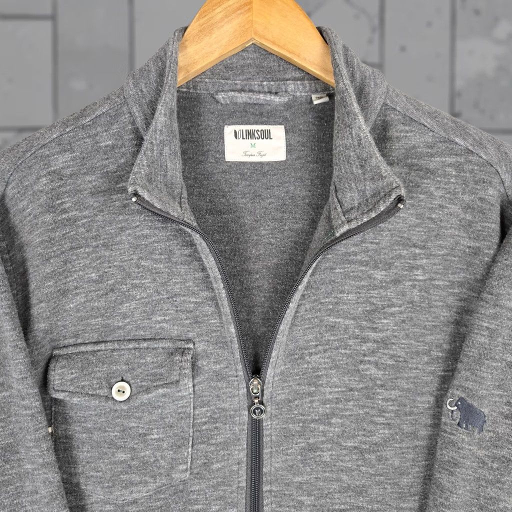 Vintage Linksoul Mens Full Zip Jacket Sweatshirt/Cotton Blend Outdoor Golf Casual Full Zip Front Pockets Gray M/LinK Soul Mammoth Dunes Sand Valley Wisconsin Size US M / EU 48-50 / 2 - 1 Thumbnail