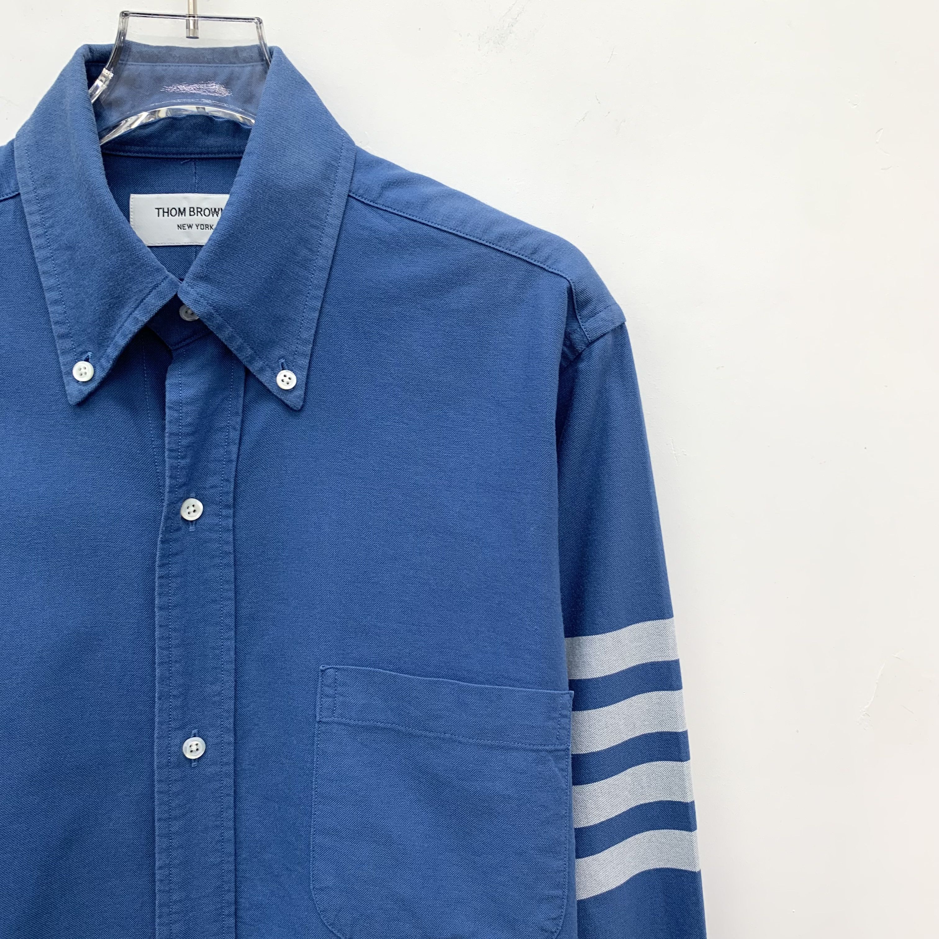 Thom Browne Thom Browne Four-Bar Cotton Shirt Navy (1) Size US S / EU 44-46 / 1 - 3 Thumbnail