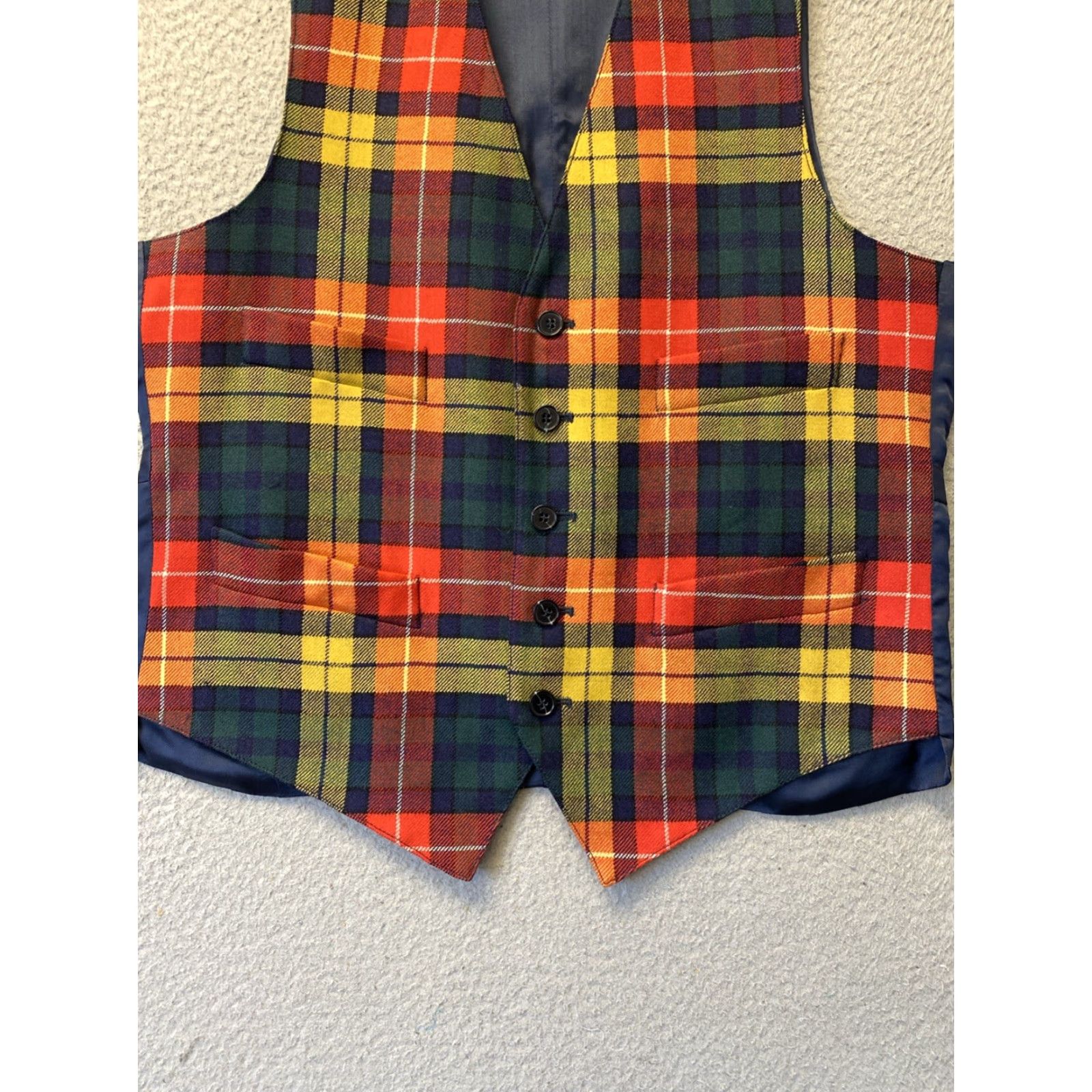 Vintage VINTAGE Peter Christian Waistcoat 36R Wool Vest /142-18 Size US XXS / EU 40 - 2 Thumbnail